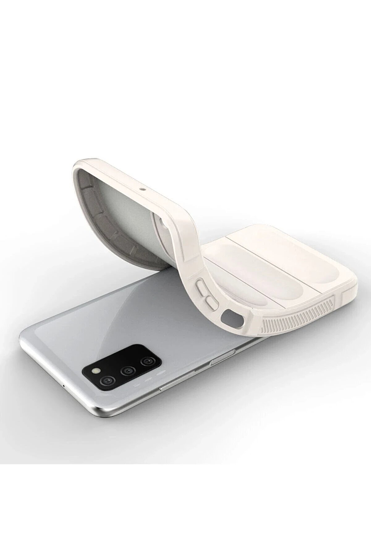 Samsung Galaxy A03S Kılıf Opti̇mum Si̇li̇kon - Krem - Dropx7626-6542