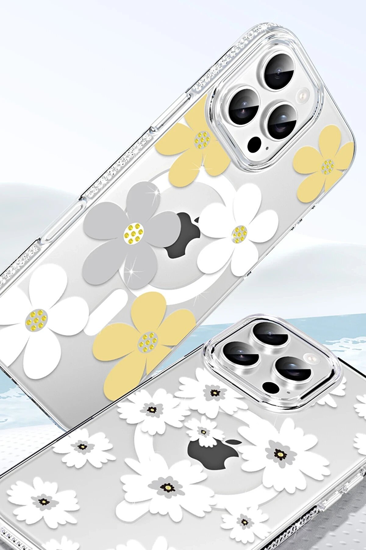 Apple İphone 16 Pro Floral Magsafe Kapak - Sarı - Dropx3500-7923