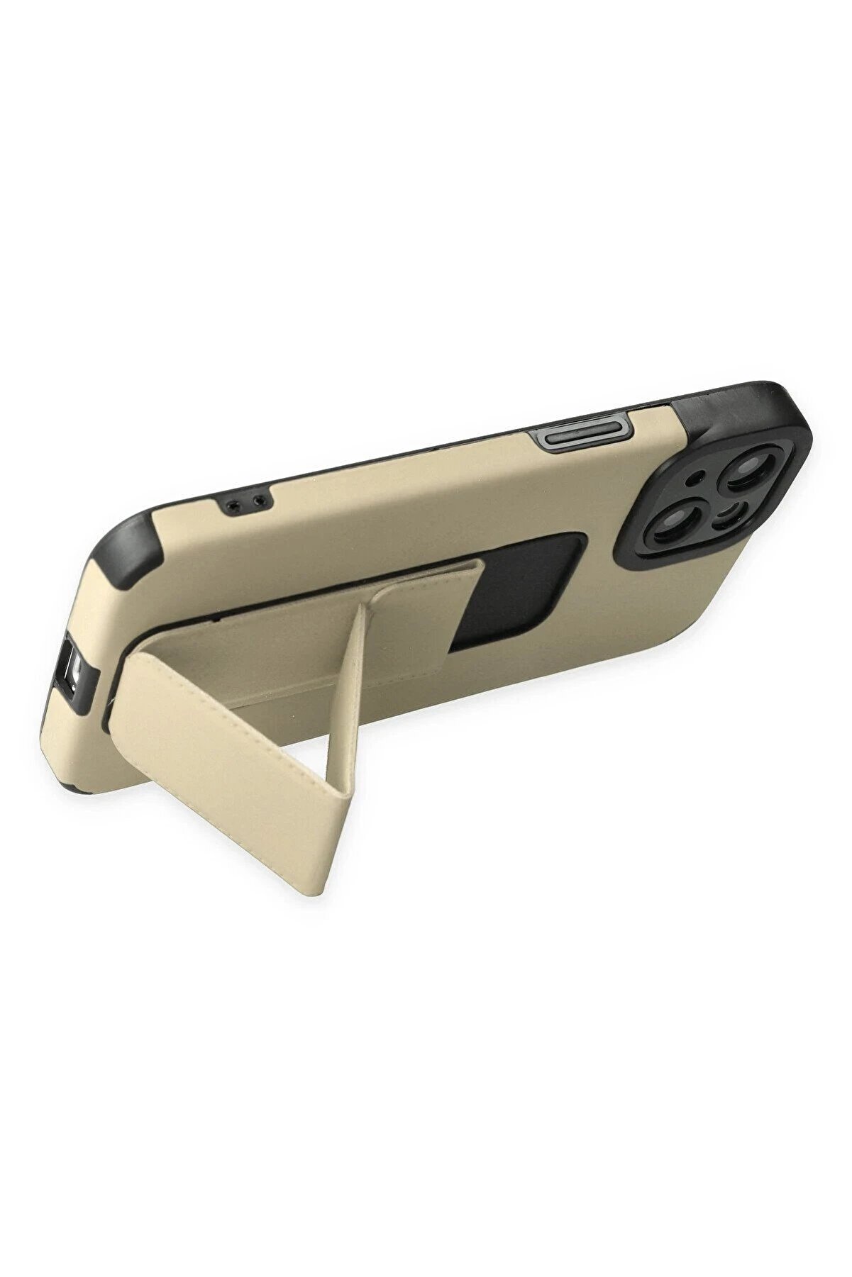 İphone 14 Plus Kılıf Mega Standlı Si̇li̇kon - Gold - Dropx1111-3891