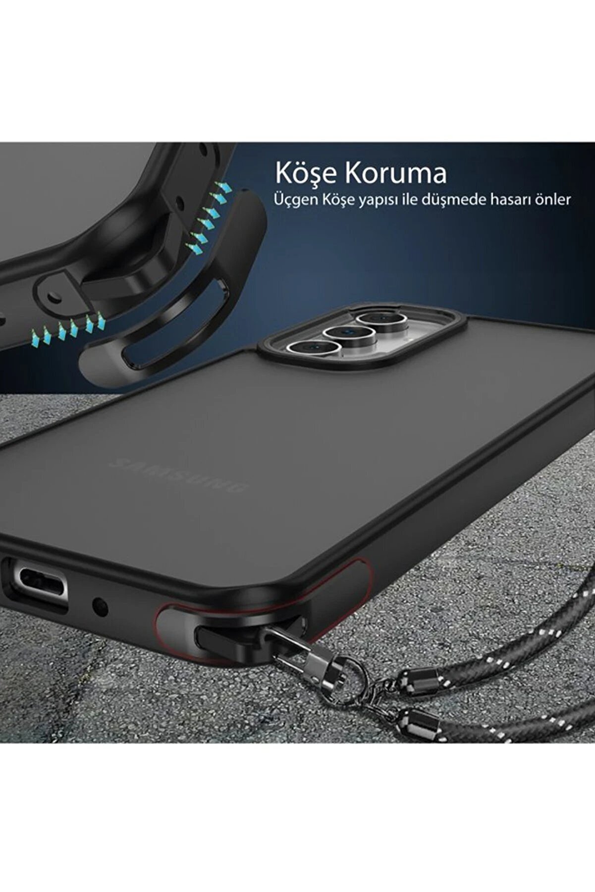 Samsung Galaxy A54 5G Kılıf Elegant Kapak - Si̇yah - Dropx5835-8679