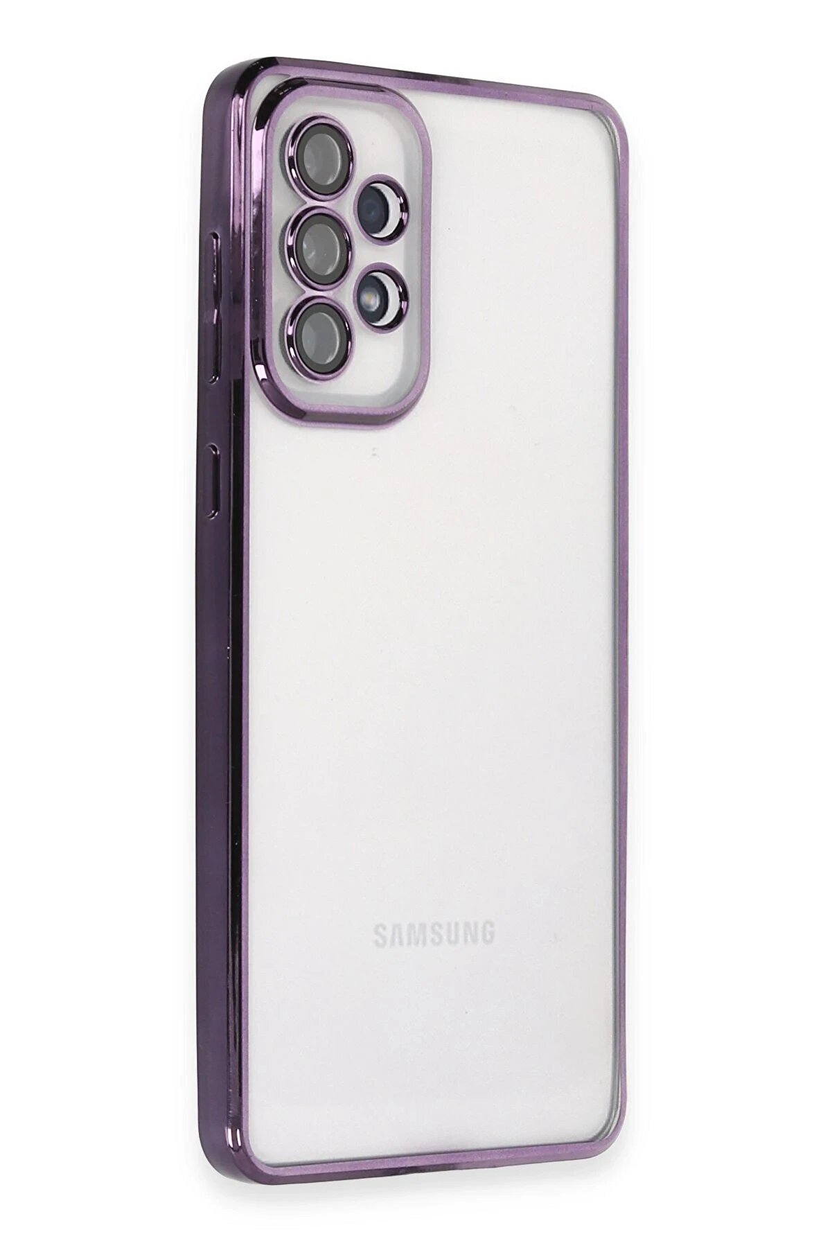 CepteToptan Samsung Galaxy A73 5G Kılıf Lensli Silikon - Mor - DROPX4789-6734