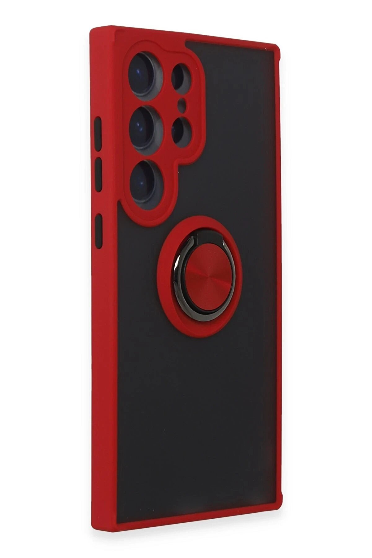 Samsung Galaxy S24 Ultra Kılıf Montreal Yüzüklü Si̇li̇kon Kapak - Kırmızı - Dropx7649-7593