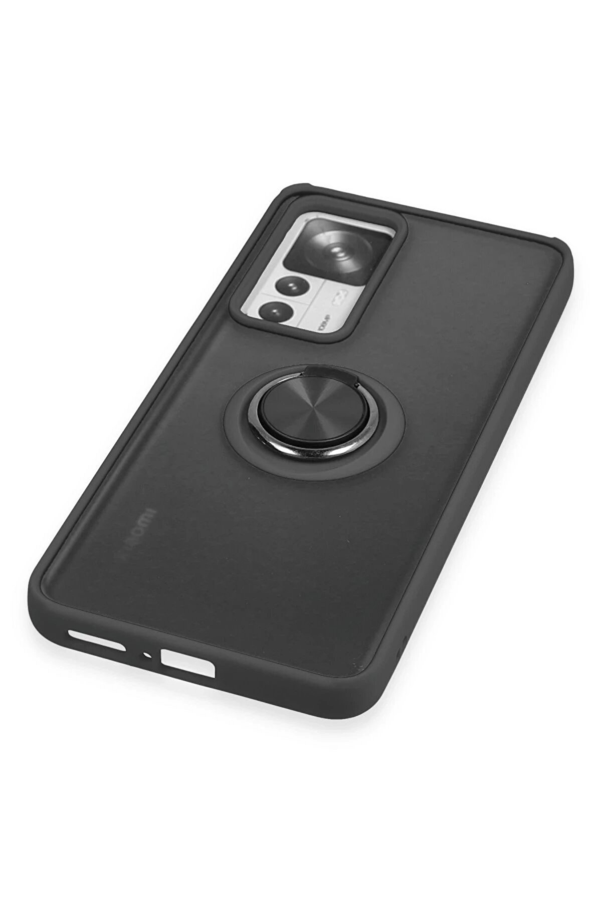 Xi̇aomi̇ Mi̇ 12T Pro Kılıf Montreal Yüzüklü Si̇li̇kon Kapak - Si̇yah - Dropx9366-3843