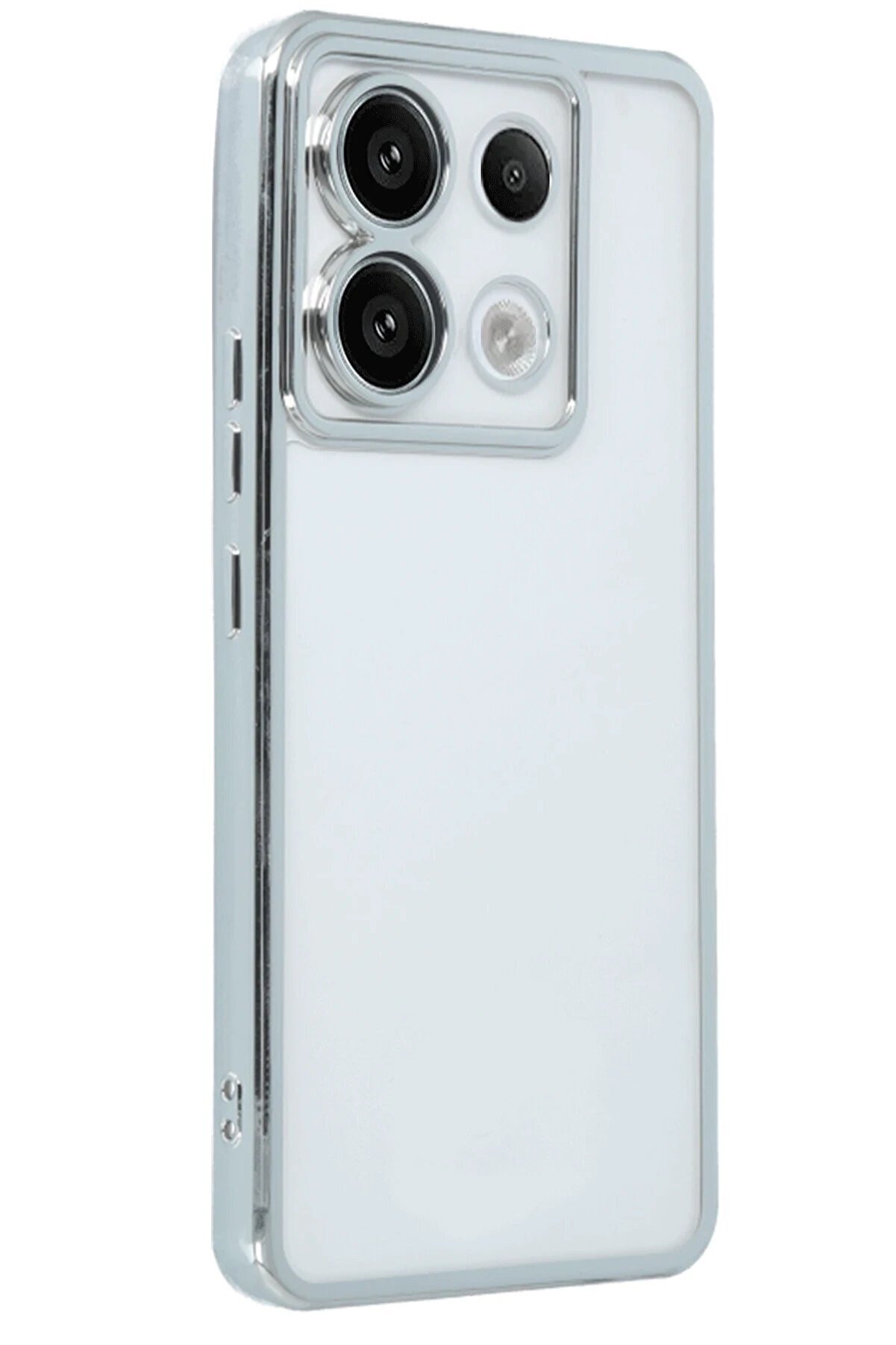 Xi̇aomi̇ Poco X6 Kılıf Lensli̇ Si̇li̇kon - Gümüş - Dropx6784-2138