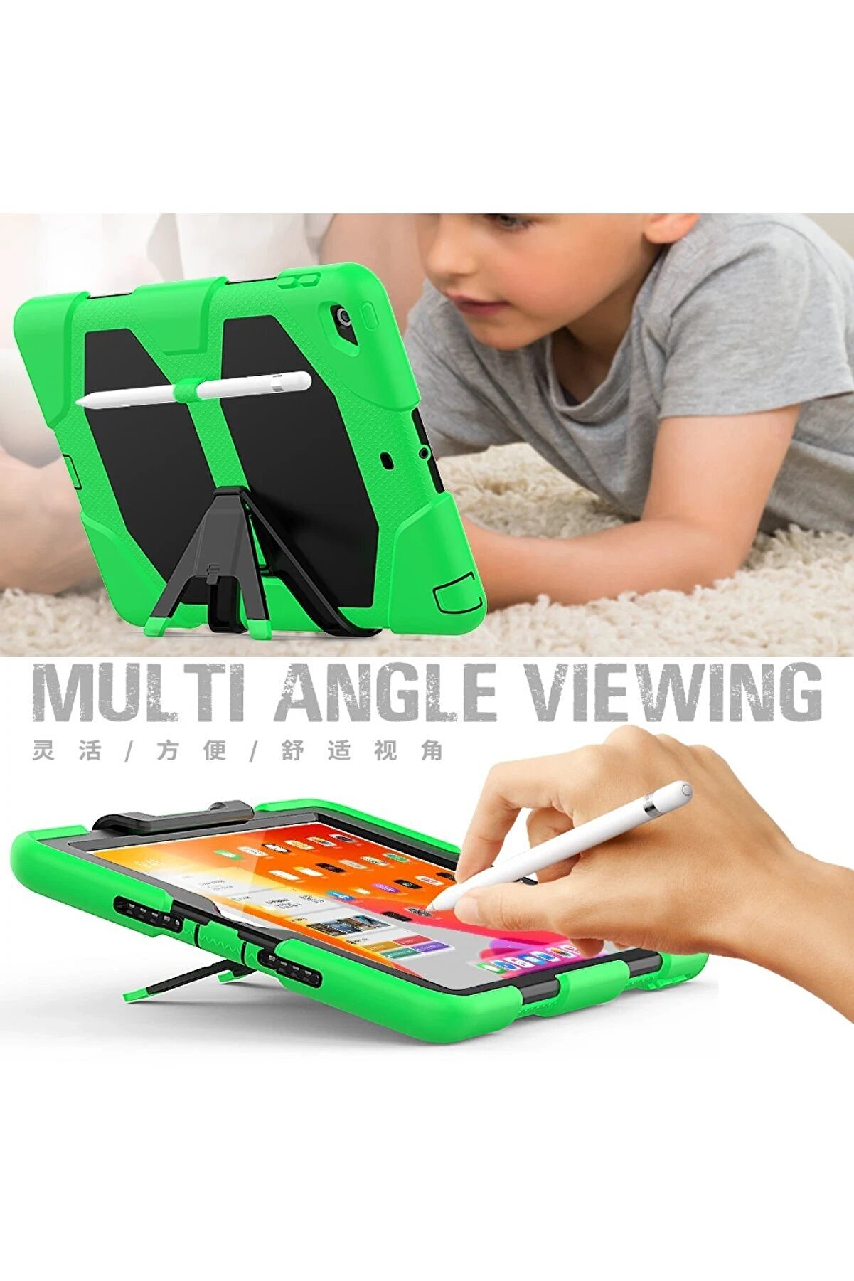 İpad 10.2 (7.Nesi̇l) Kılıf Gri̇ffi̇n Tablet Kapak - Yeşi̇l - Dropx1272-8232