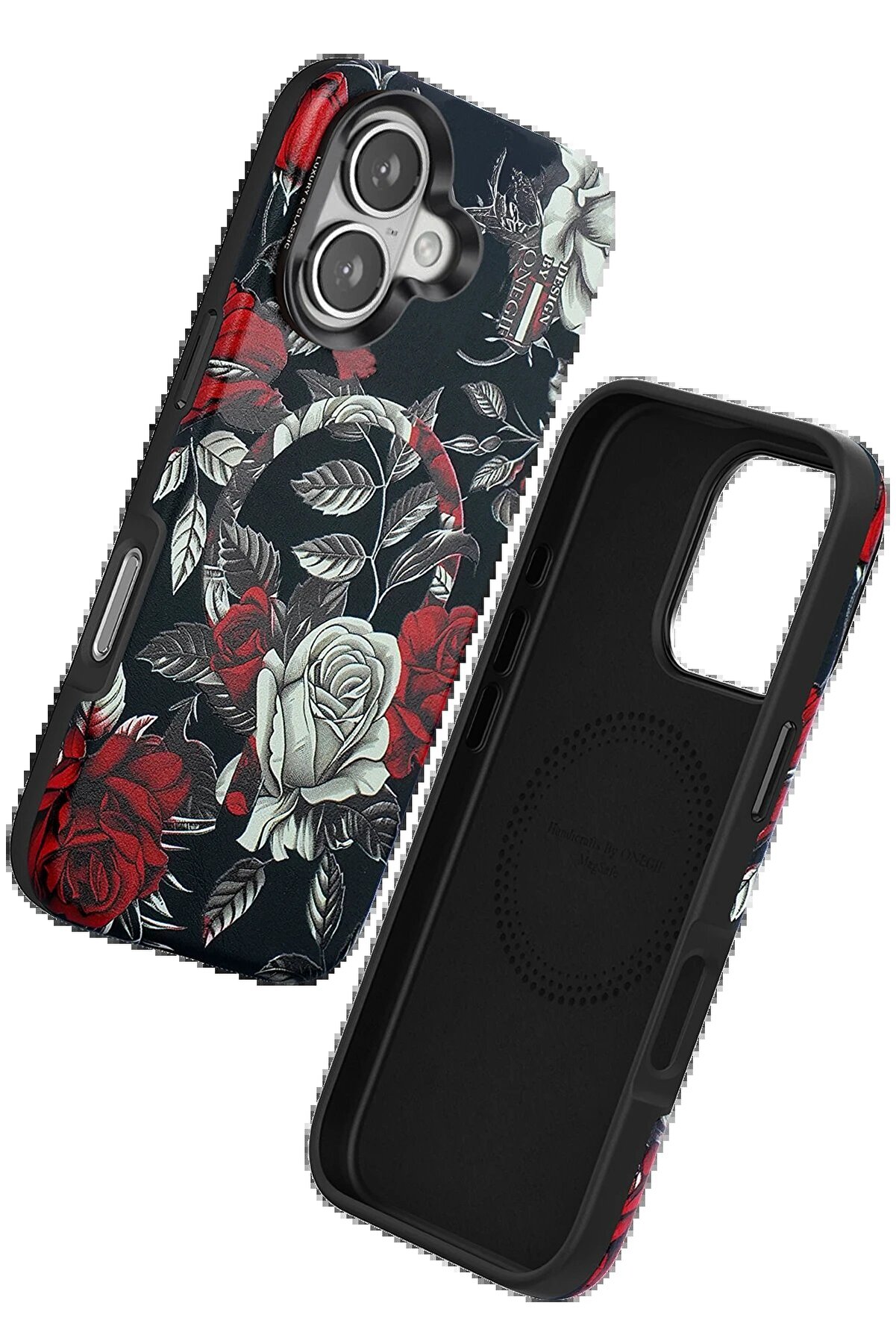 ONEGIF iPhone 16 Flower Series Magsafe Kapak - Siyah