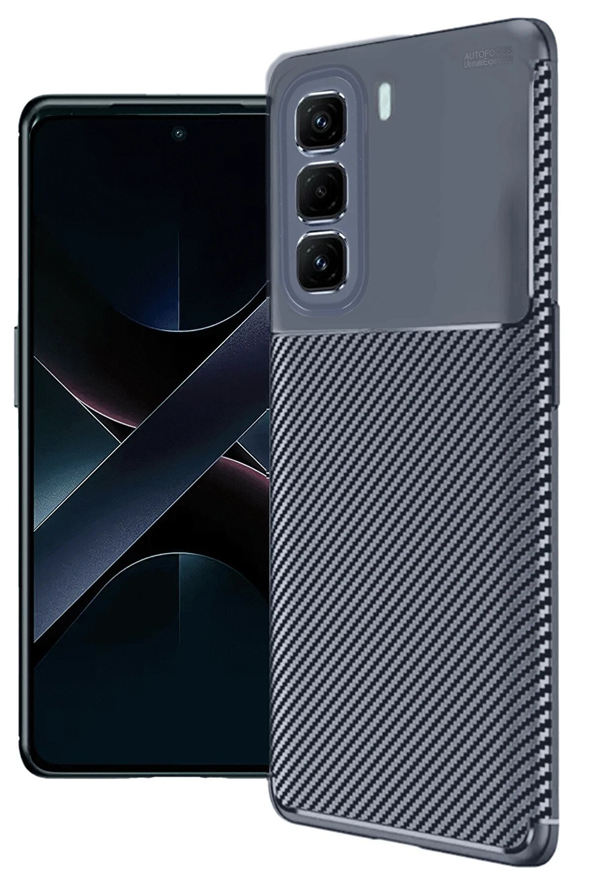 Newface İnfi̇ni̇x Hot 50 4G Kılıf Auto Focus Karbon Kapak - Laci̇vert