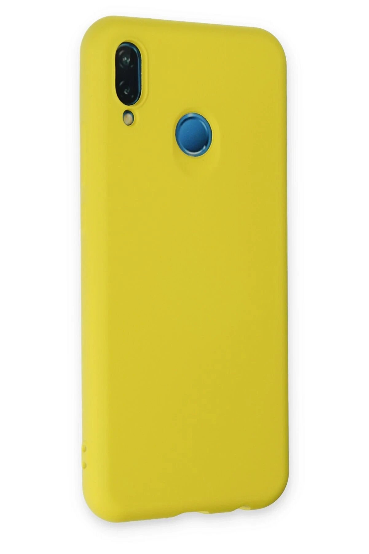 Newface Huawei̇ P20 Li̇te Kılıf Nano İ&ccedil;i̇ Kadi̇fe Si̇li̇kon - Sarı