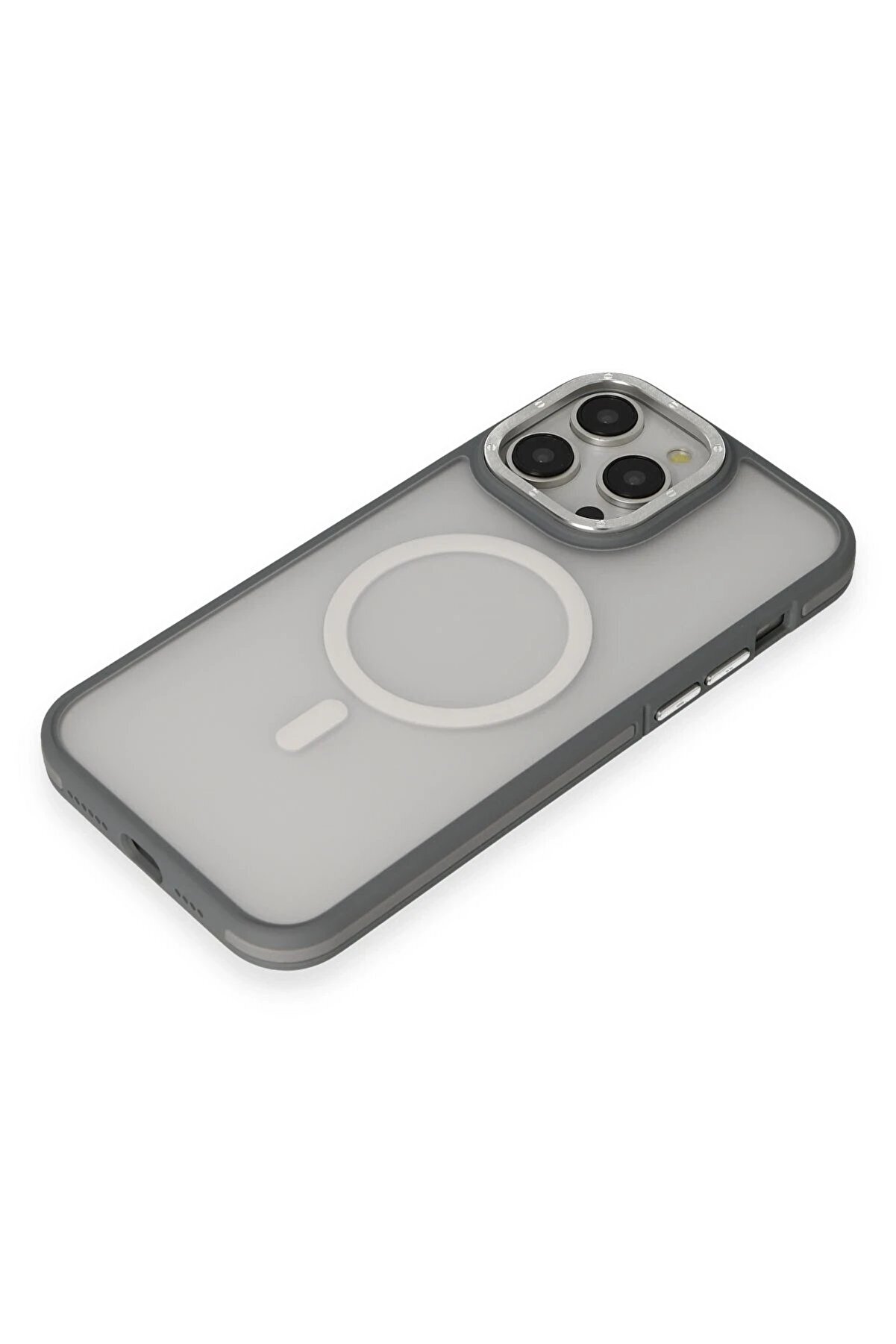 İphone 14 Pro Kılıf Rocky Magsafe Kapak - G&uuml;m&uuml;ş - Dropx3927-8614