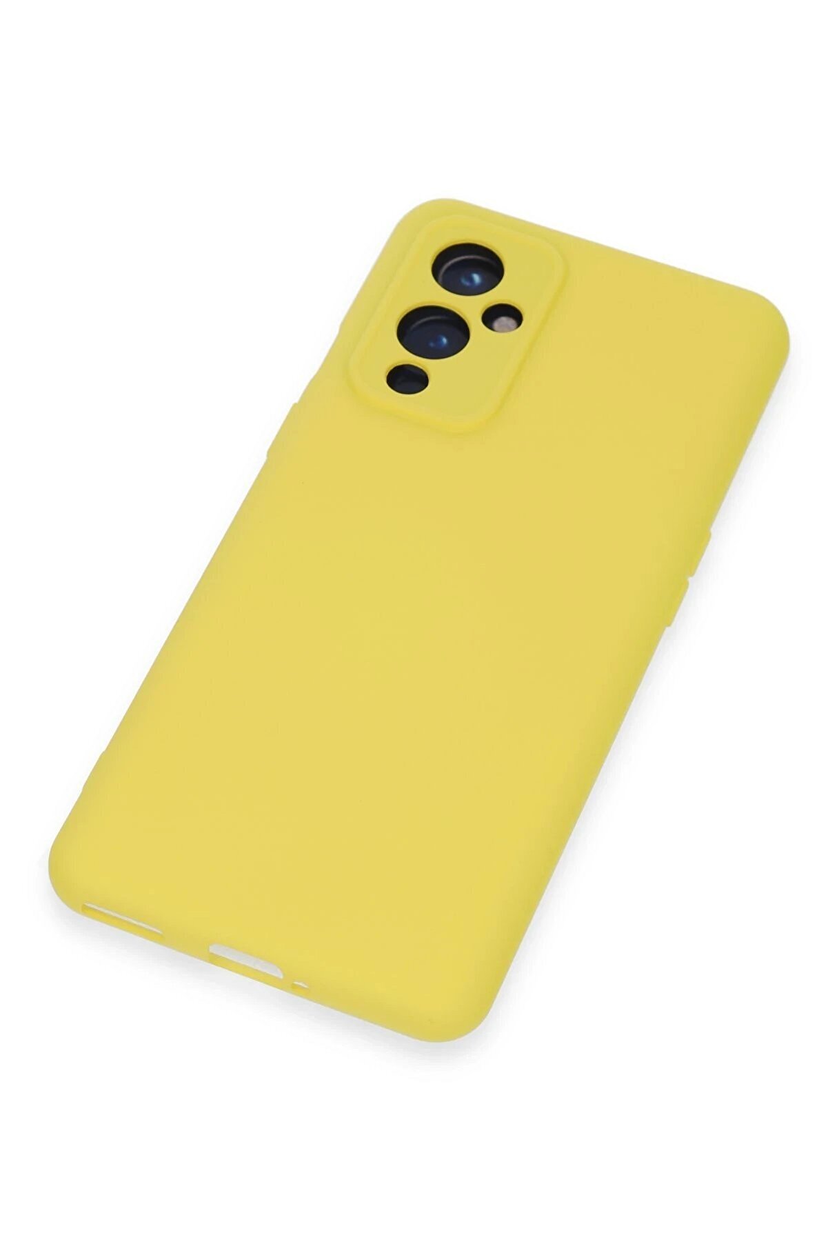 One Plus 9 Kılıf Nano İ&ccedil;i̇ Kadi̇fe Si̇li̇kon - Sarı - Dropx8585-7491