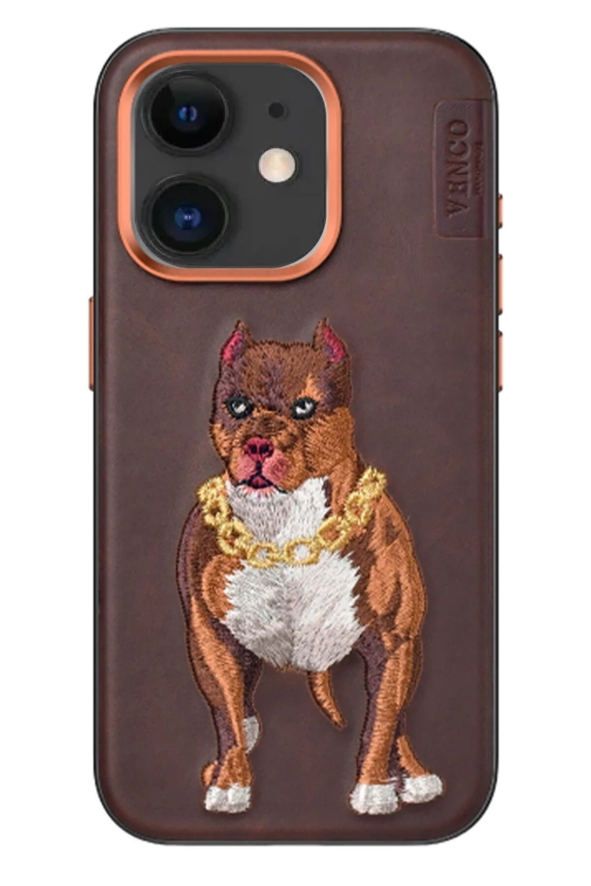 CepteToptan iPhone 11 Perma Desenli Kapak - Kahverengi - DROPX4575-4785