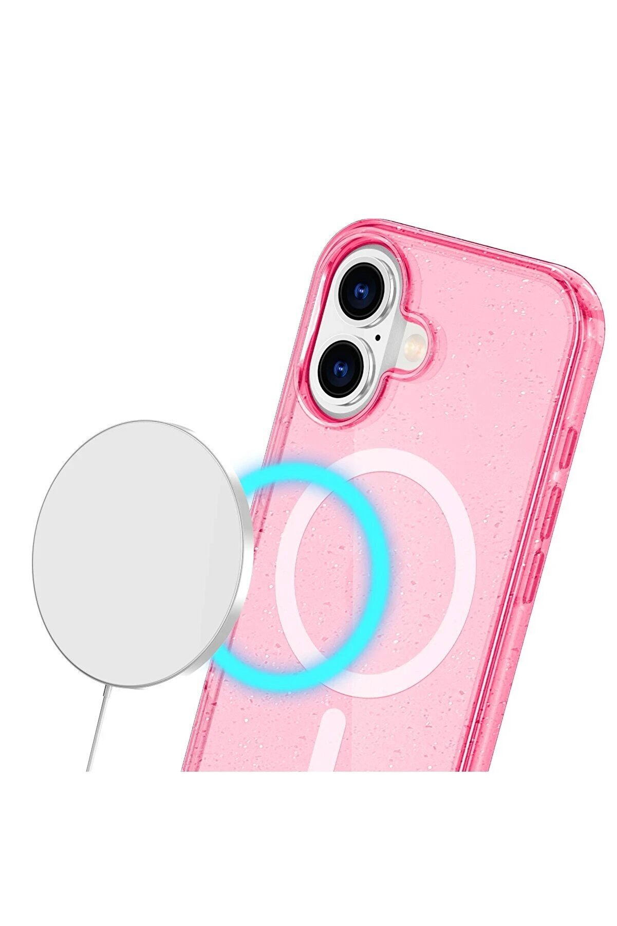İphone 16 Plus Kılıf Glow Magsafe Kapak - Pembe - Dropx1014-8136