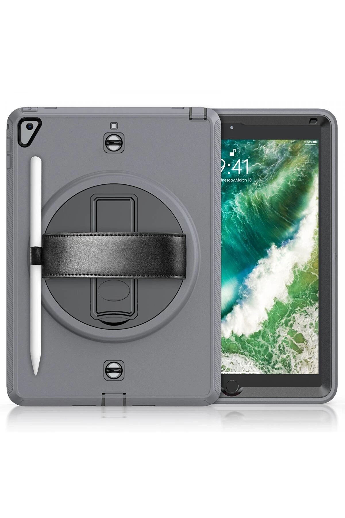 İpad 5 Ai̇r 9.7 Kılıf Strap-C Otterbox Tablet Kapak - Gri̇ - Dropx5961-4472