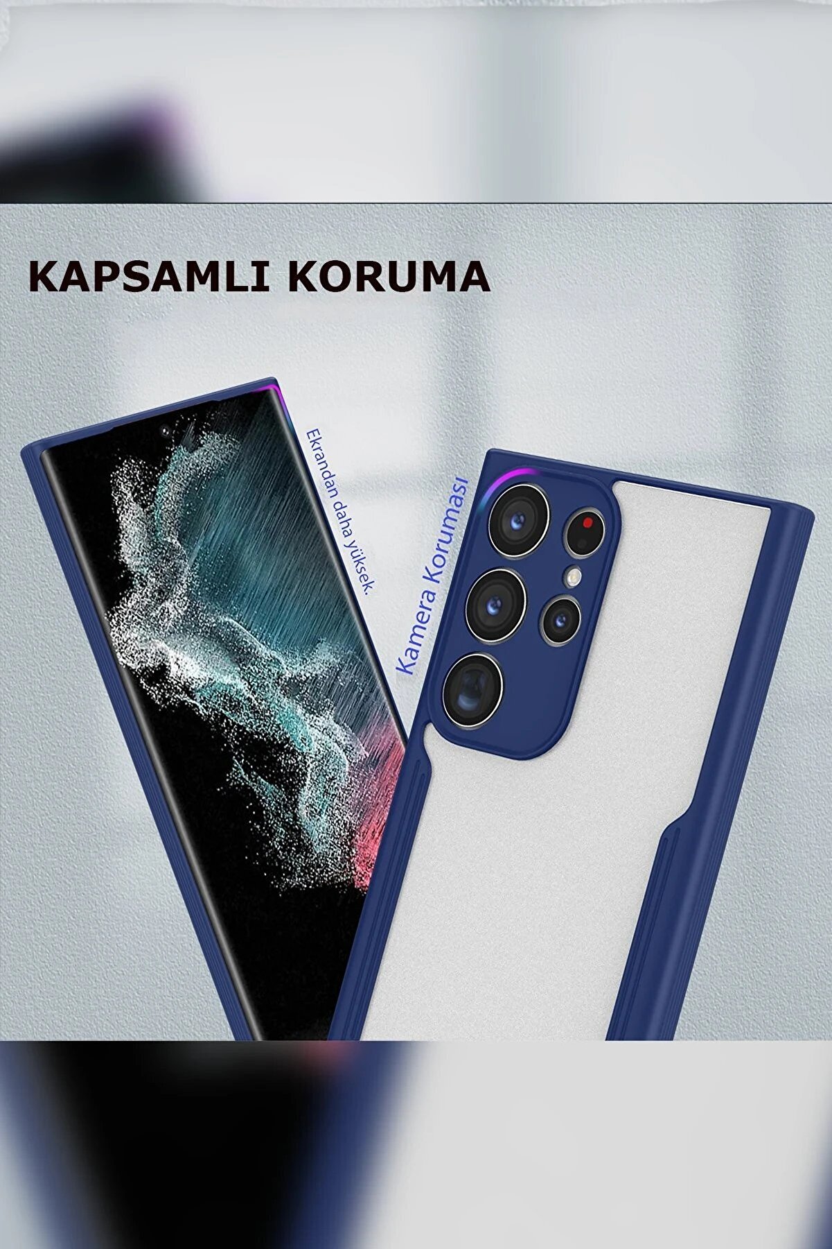 Samsung Galaxy S23 Plus Kılıf Plati̇n Si̇li̇kon - Laci̇vert - Dropx1841-3788