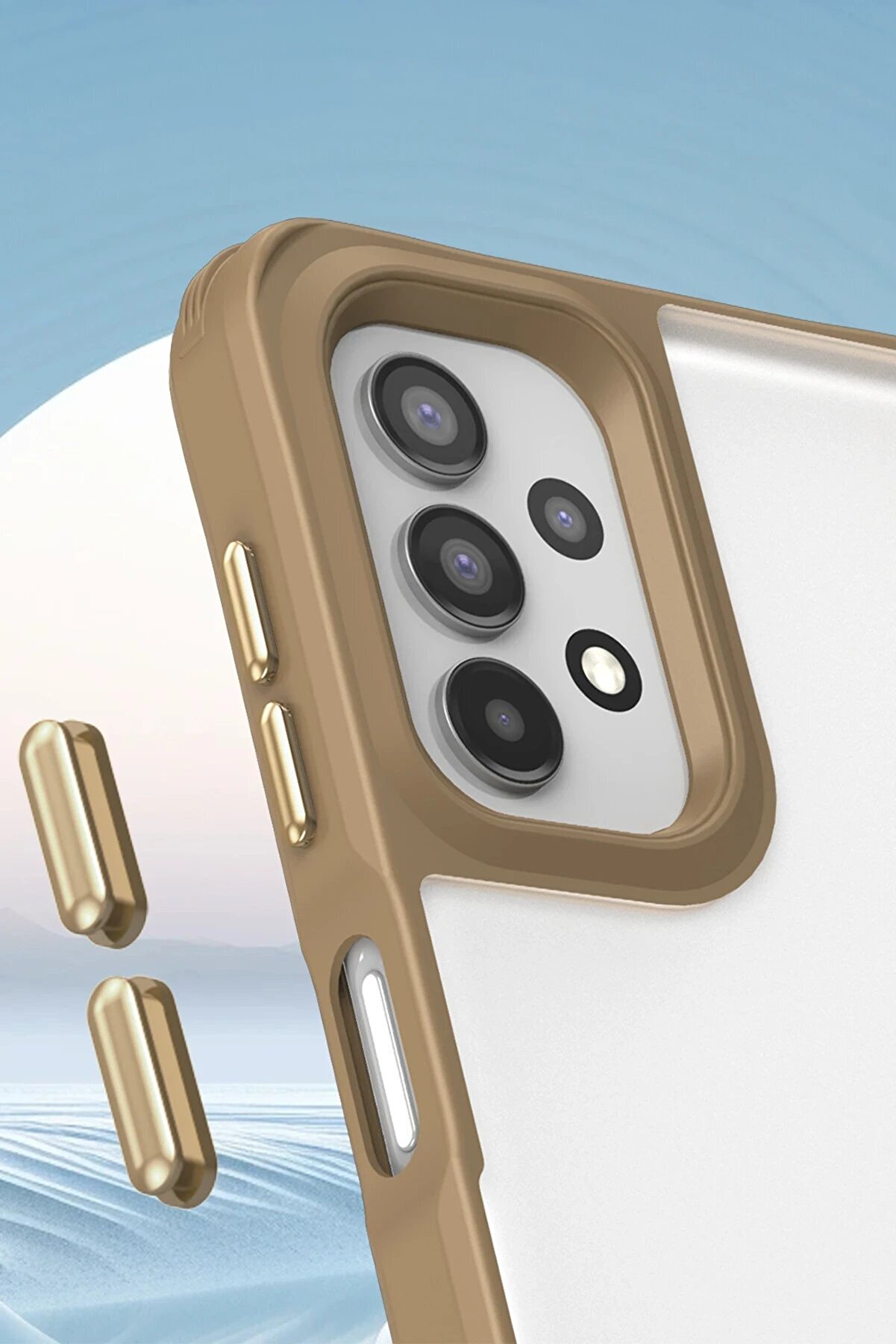 Samsung Galaxy A32 Kılıf Penta Si̇li̇kon Kılıf - Çöl Ti̇tanyum - Dropx7496-9777