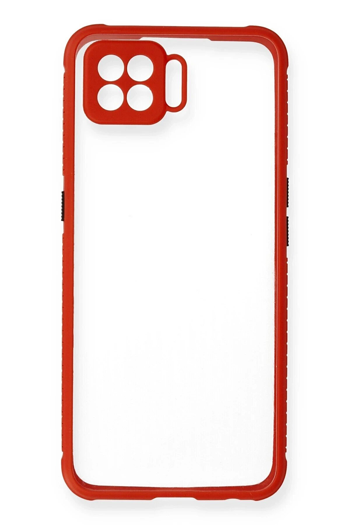 Oppo A73 Kılıf Mi̇ami̇ Şeffaf Si̇li̇kon - Kırmızı - Dropx1533-2461