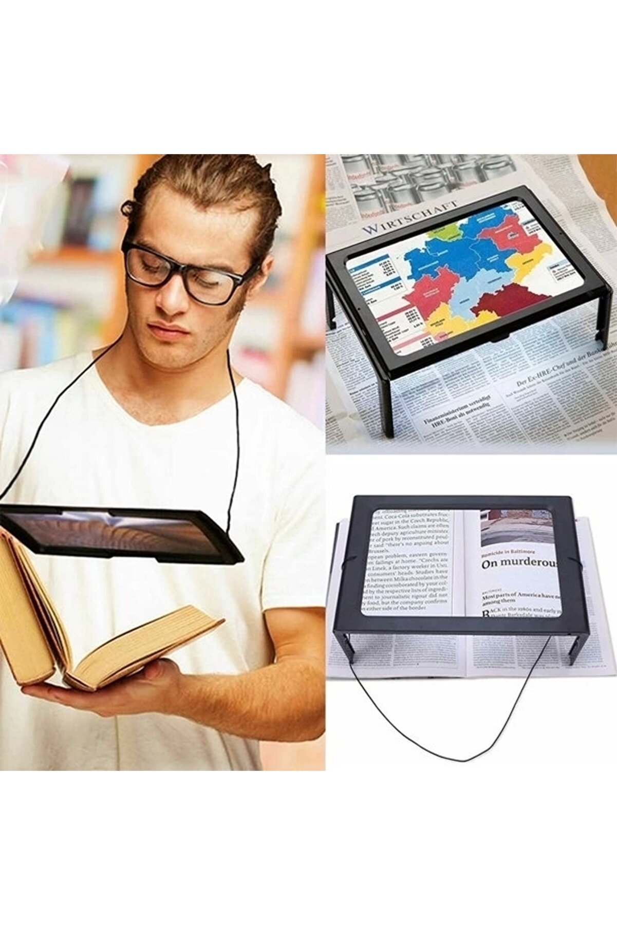 Led Işıklı Ki̇tap Okuma Büyüteç