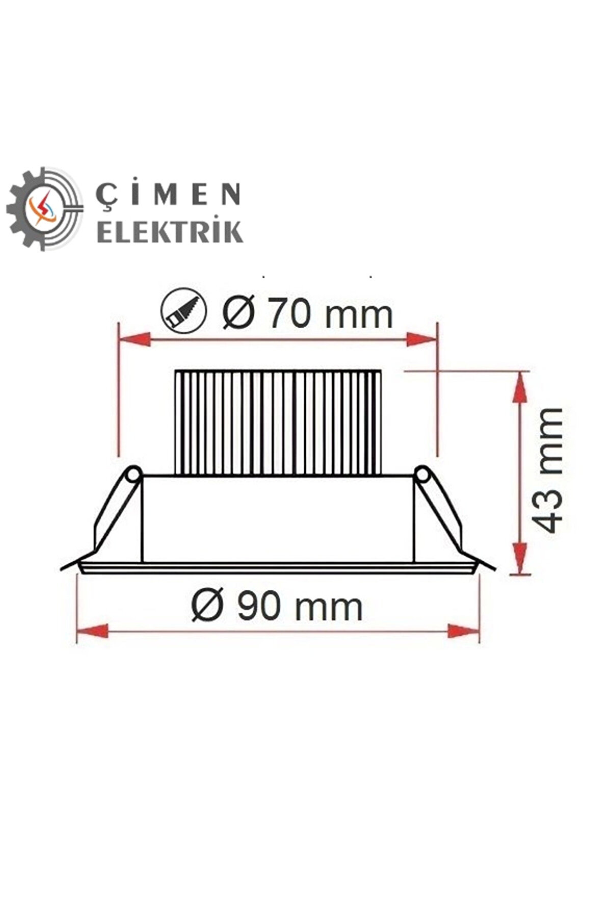 Erkled Erk 3125 Sıva Altı 5W Krom Kasa Yuvarlak Led Spot 3000K Günışığı