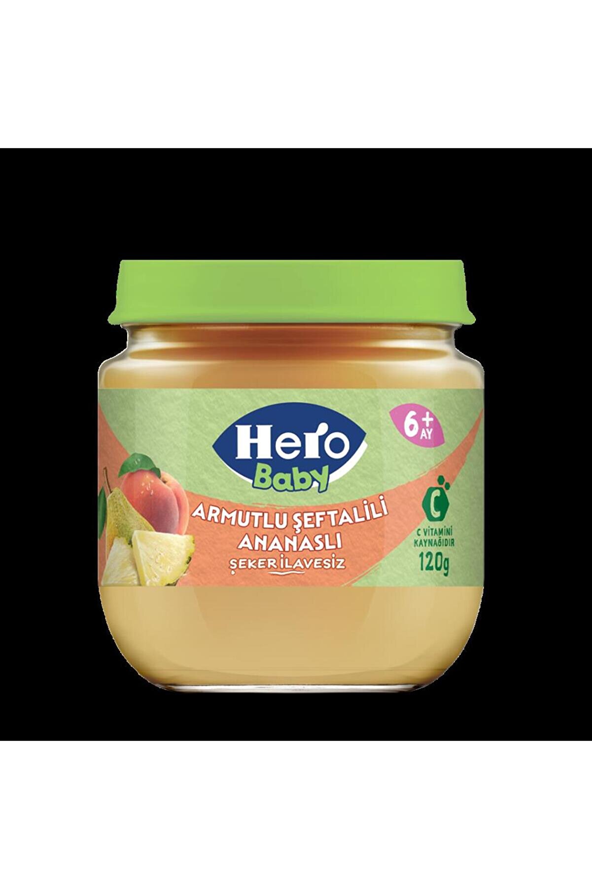 Toptan Bulurum Hero Baby Armutlu talili Ananaslı Koz Mama 120 Gr