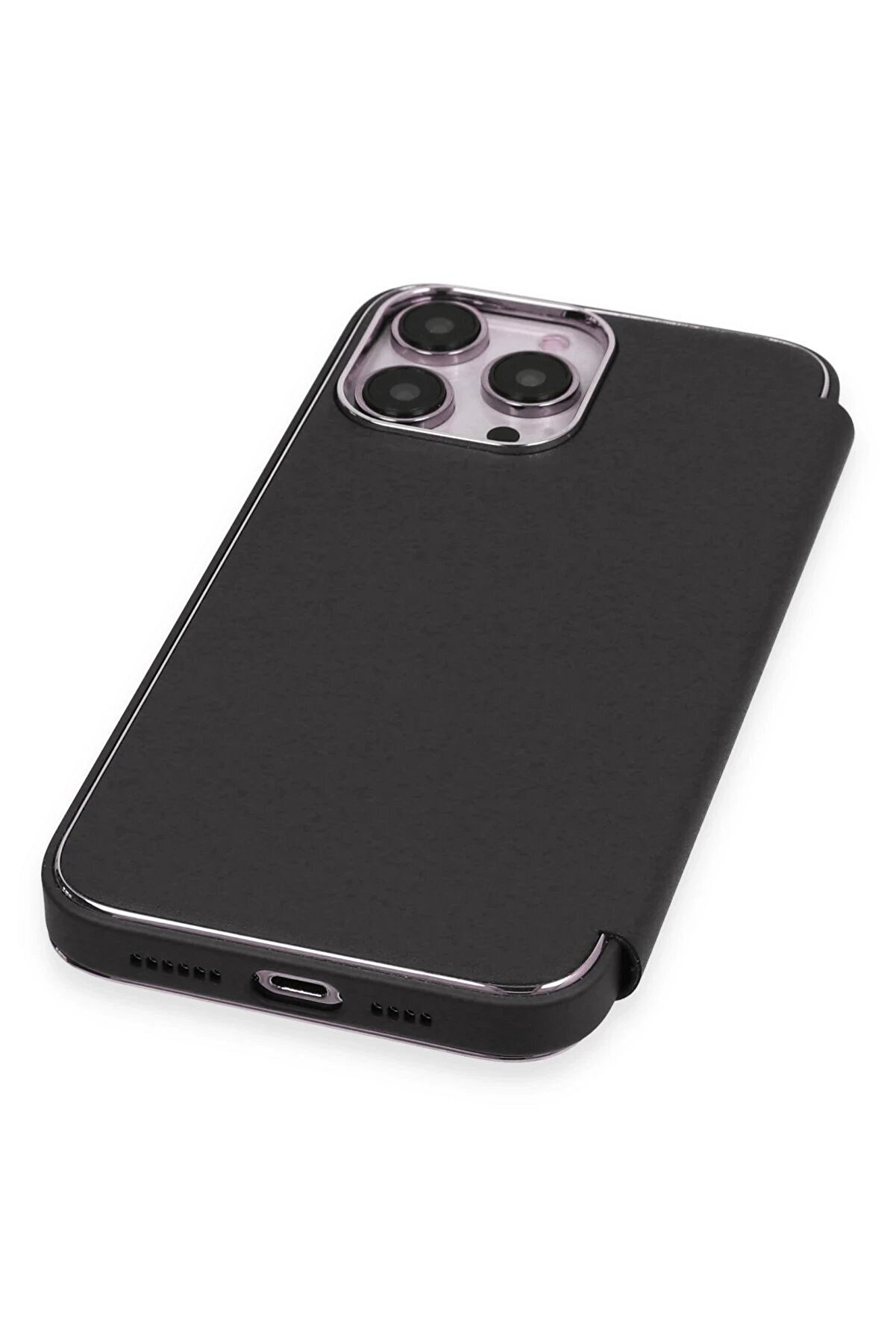 İphone 13 Pro Kılıf Dolpi̇n Kapaklı - Si̇yah - Dropx2176-1664