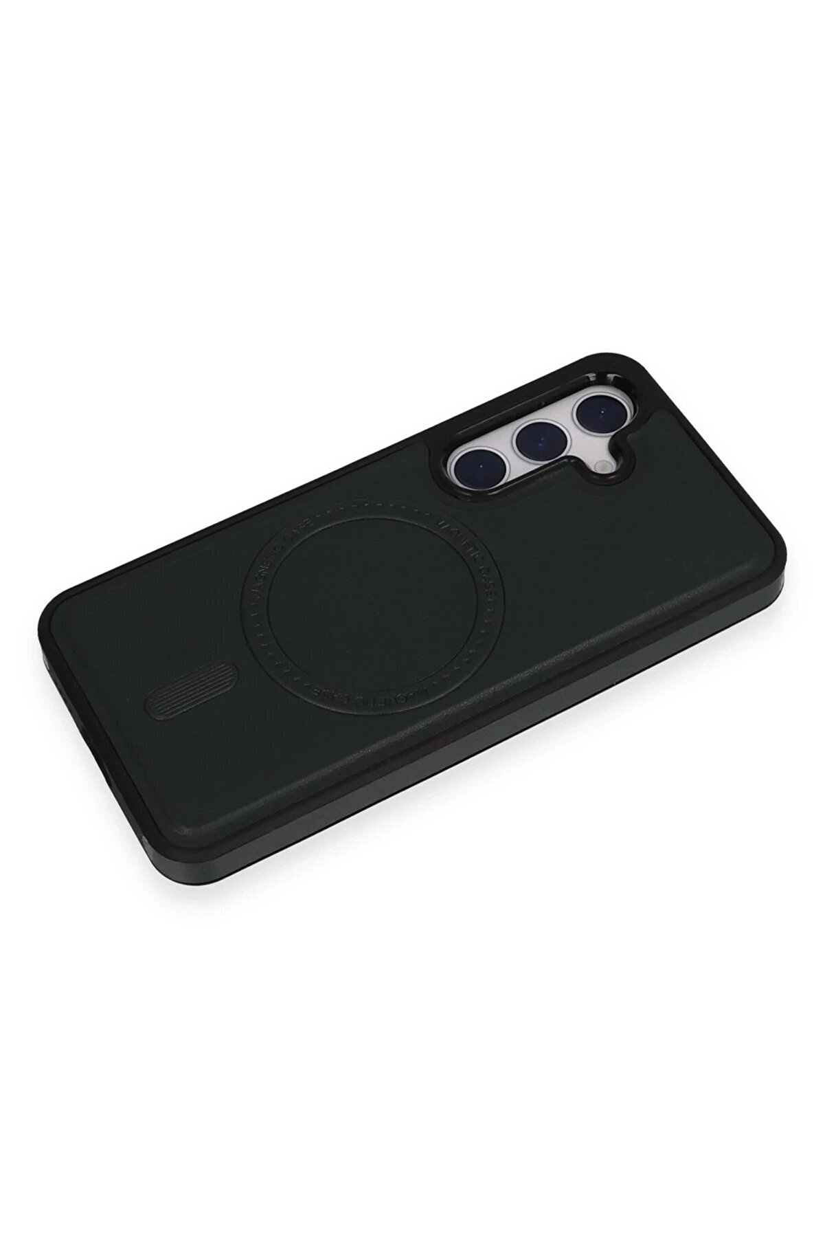 Samsung Galaxy S24 Kılıf Ozzi̇ Magsafe Deri̇ Kapak - Koyu Yeşi̇l - Dropx6947-6963