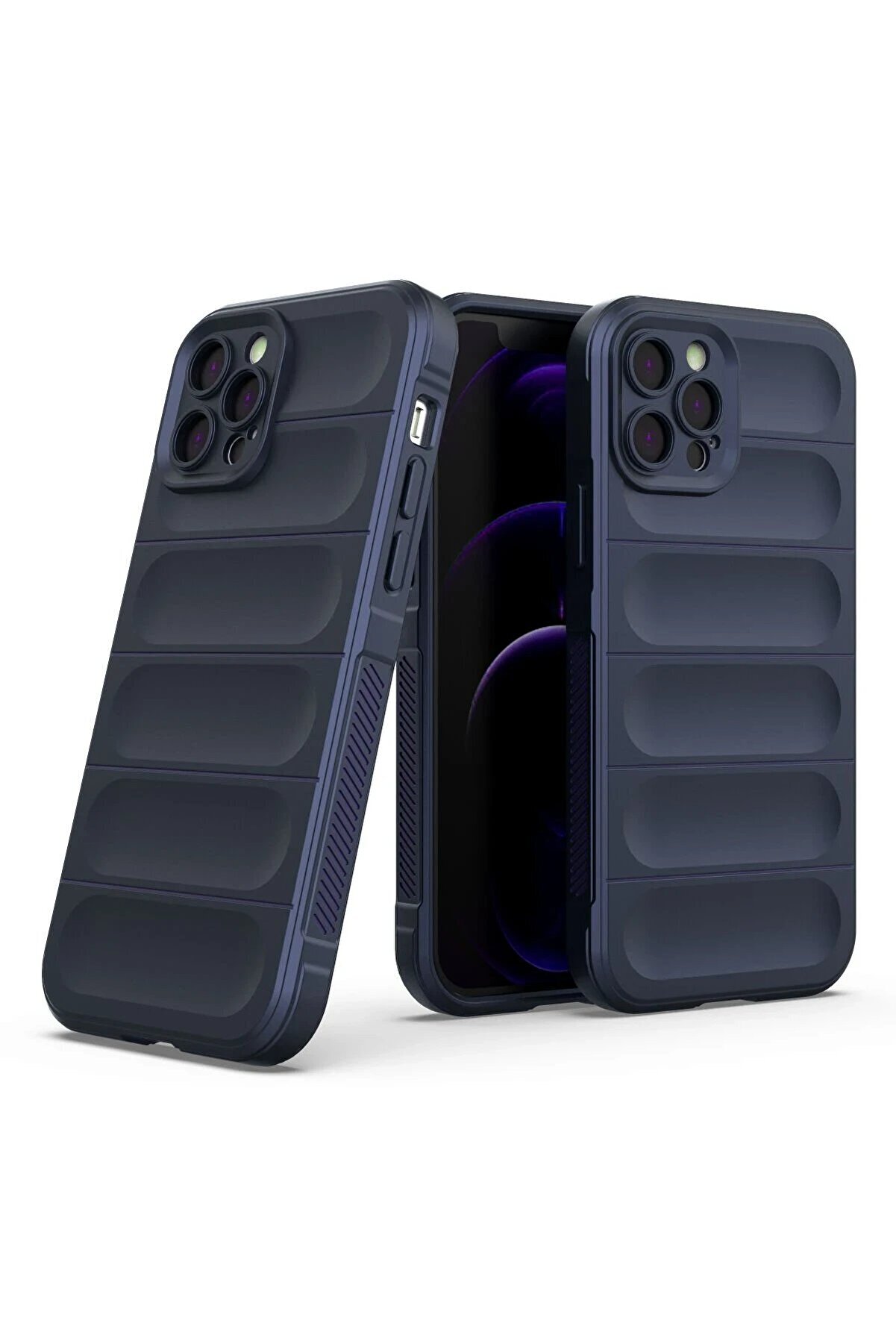 İphone 12 Pro Kılıf Opti̇mum Si̇li̇kon - Laci̇vert - Dropx3240-2366