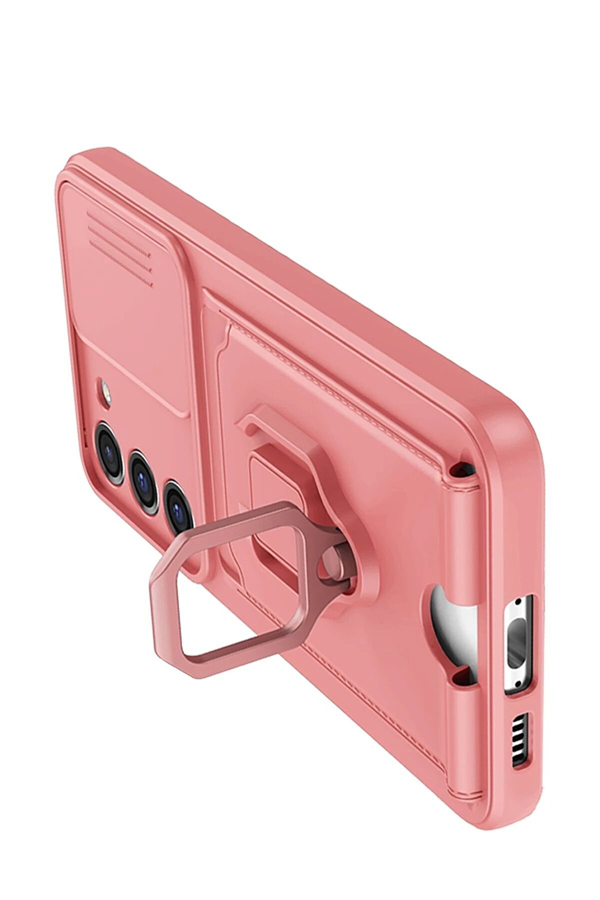 Samsung Galaxy S24 Plus Kılıf Zuma Kartvi̇zi̇tli̇ Yüzüklü Si̇li̇kon - Pembe - Dropx3787-1562
