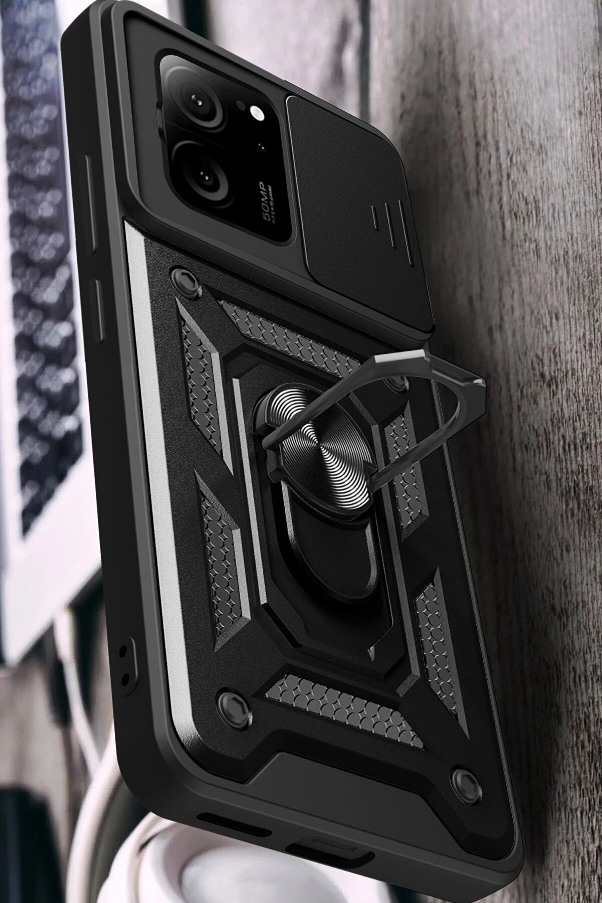 Xi̇aomi̇ Mi̇ 13T Pro Kılıf Pars Lens Yüzüklü Si̇li̇kon - Kırmızı - Dropx1269-3628