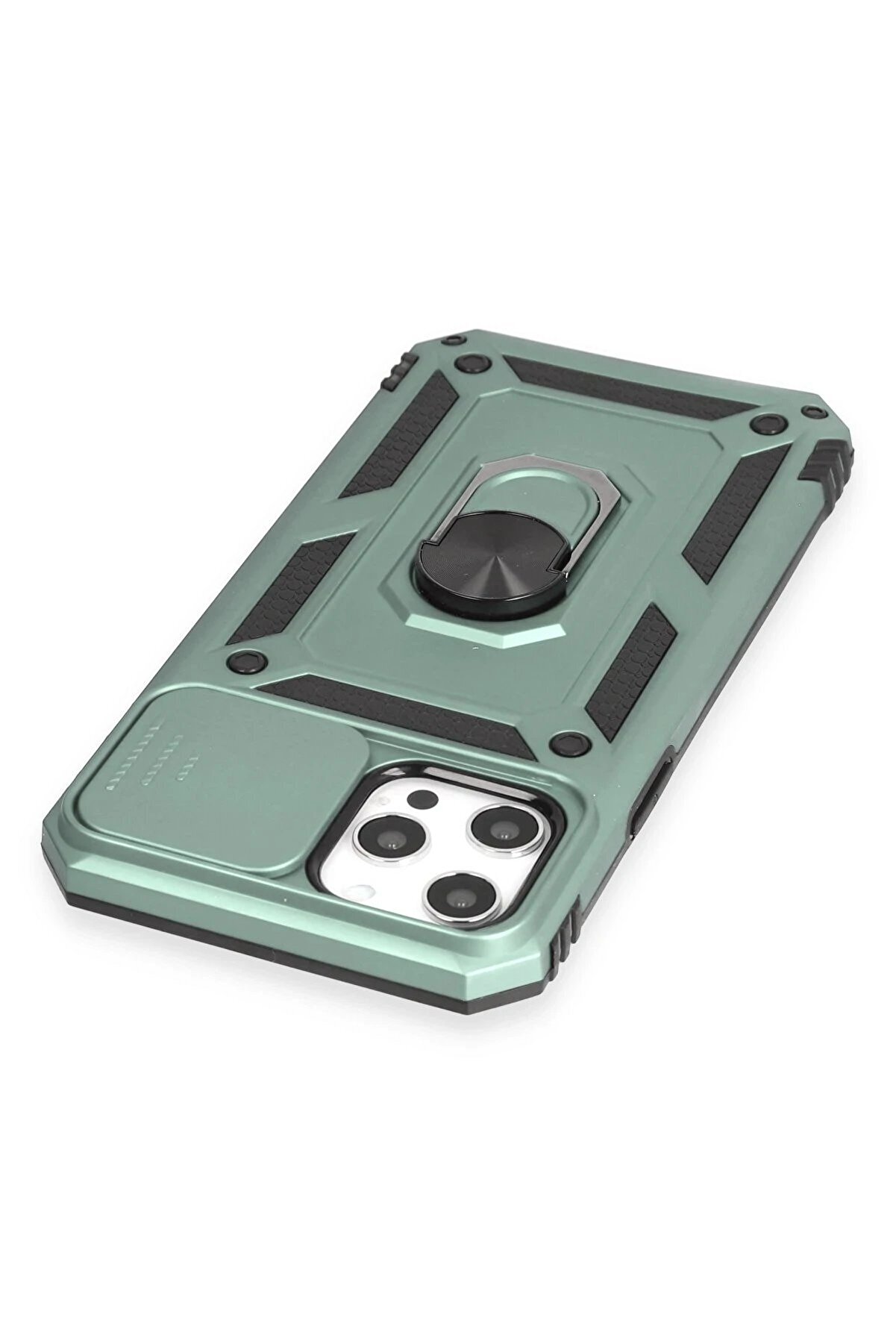 İphone 12 Pro Max Kılıf Pars Lens Yüzüklü Si̇li̇kon - Yeşi̇l - Dropx3359-4137