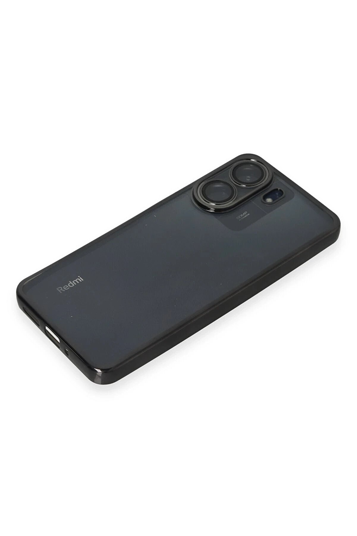Xi̇aomi̇ Redmi̇ 13C Kılıf Lensli̇ Si̇li̇kon - Si̇yah - Dropx2121-5227