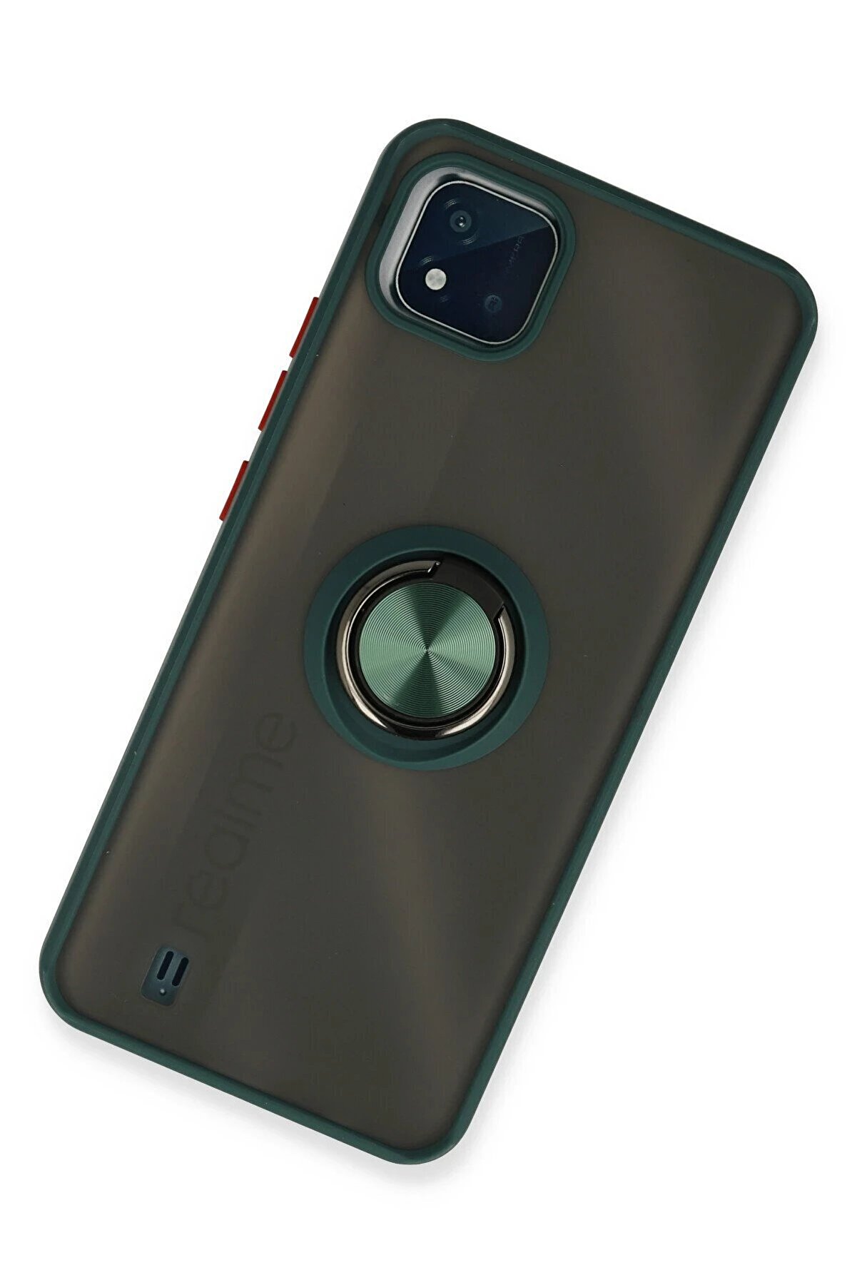 Realme C11 2021 Kılıf Montreal Yüzüklü Si̇li̇kon Kapak - Yeşi̇l - Dropx5574-7807