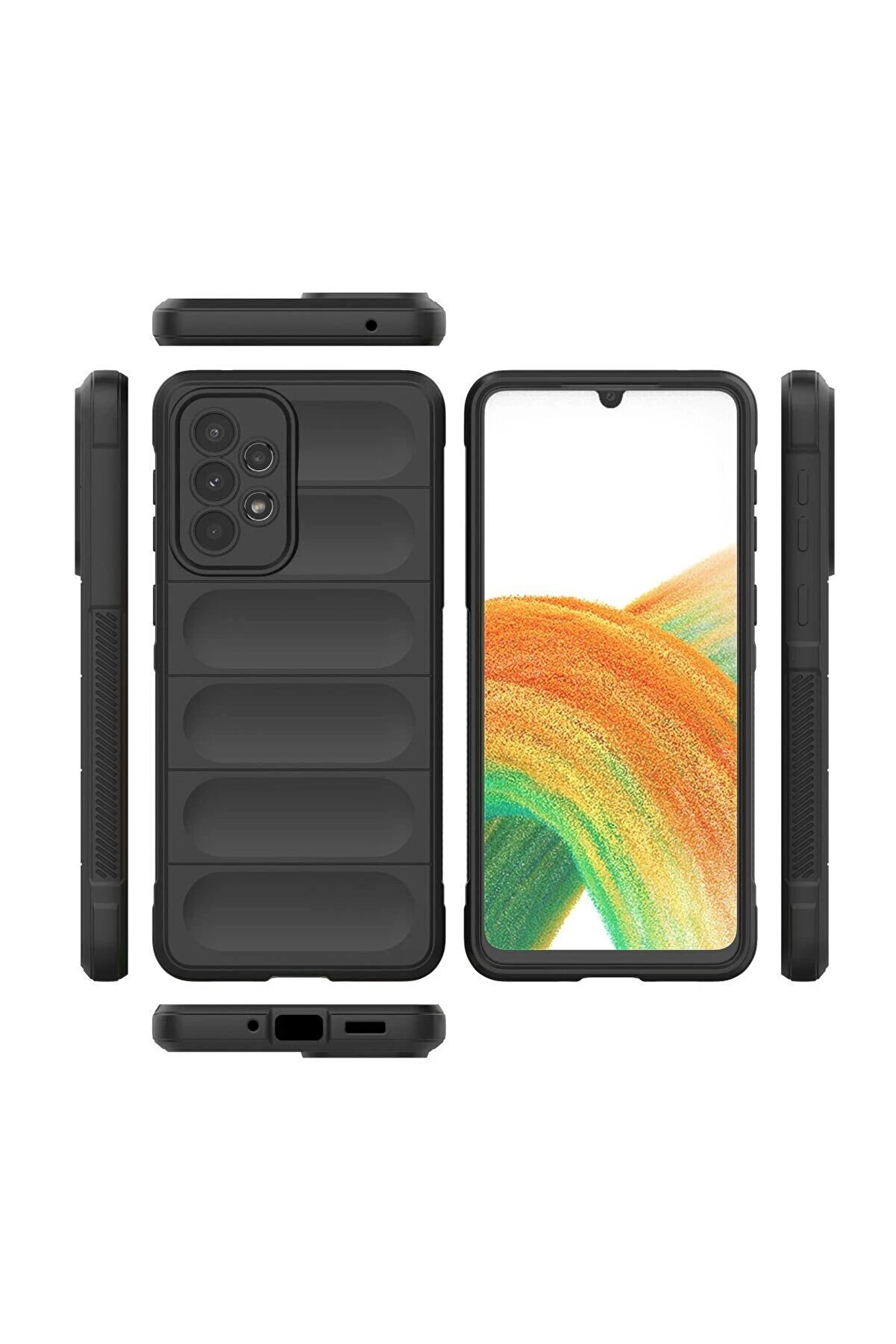 Samsung Galaxy A33 5G Kılıf Opti̇mum Si̇li̇kon - Si̇yah - Dropx4938-5045