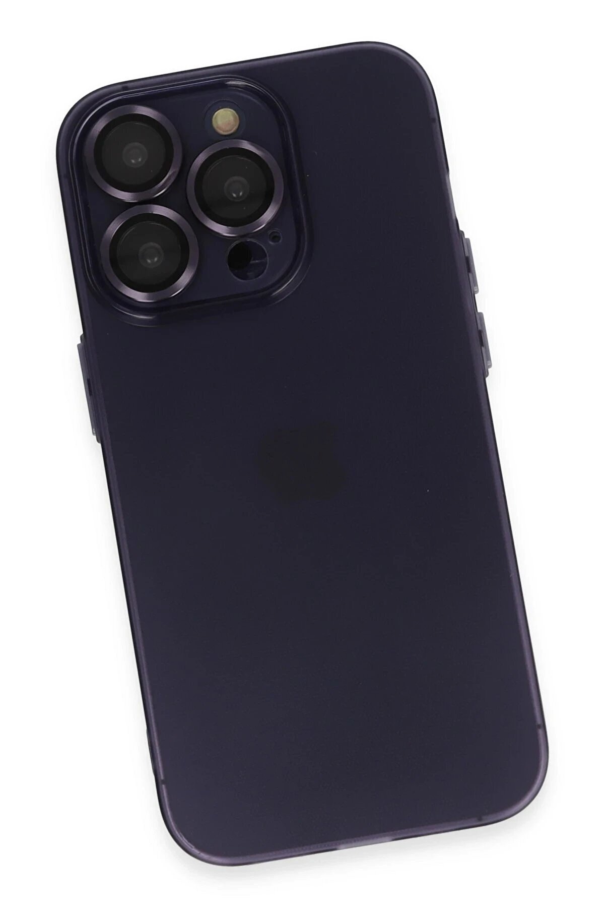 İphone 14 Pro Max Kılıf Luko Lens Si̇li̇kon - Deri̇n Mor - Dropx9393-1498