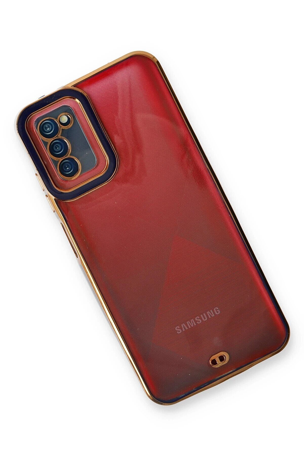 Samsung Galaxy A03S Kılıf Li̇va Lens Si̇li̇kon - Mavi̇ - Dropx7478-8777