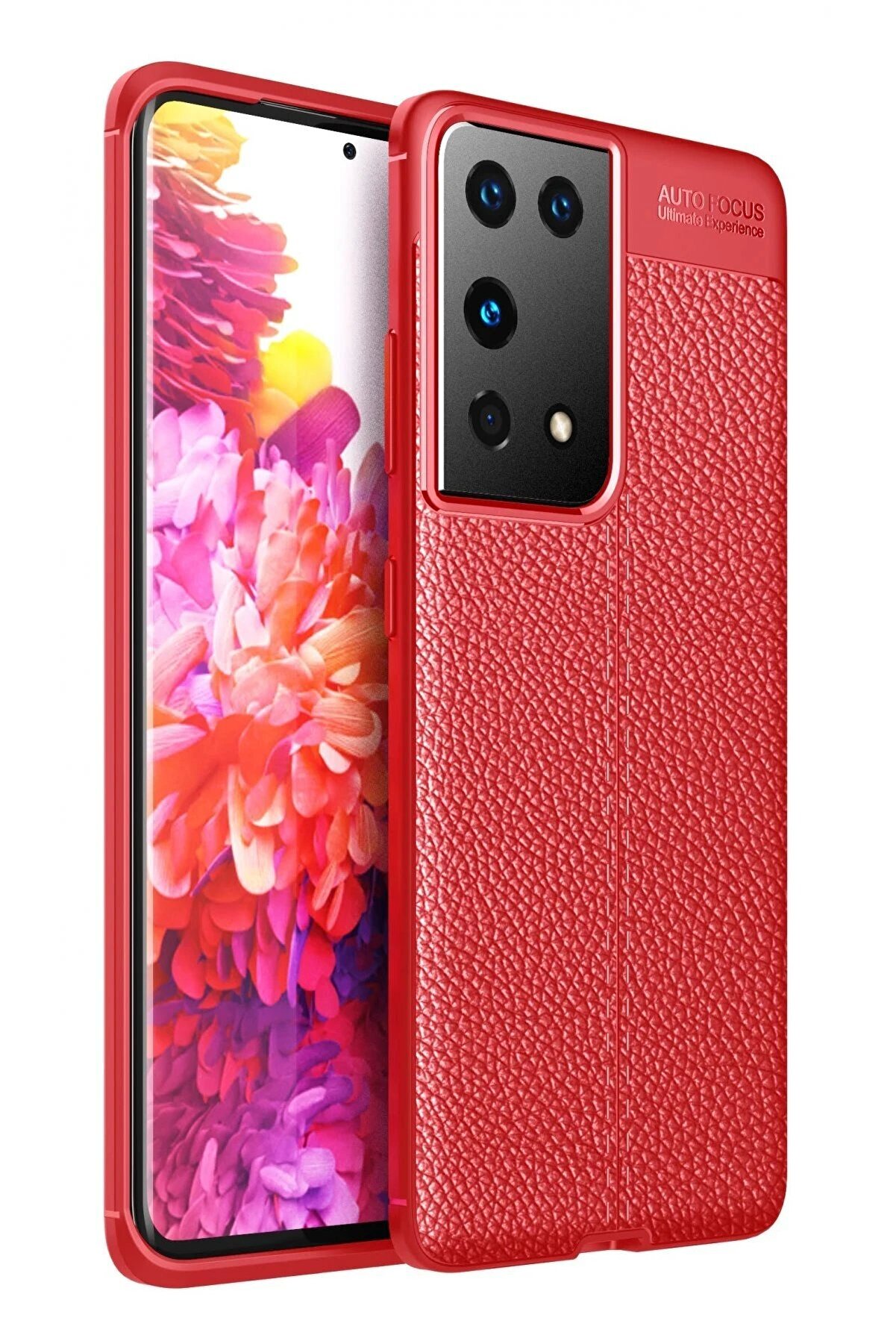 CepteToptan Newface Samsung Galaxy S21 Ultra Kılıf Auto Focus Kapak - Kırmızı