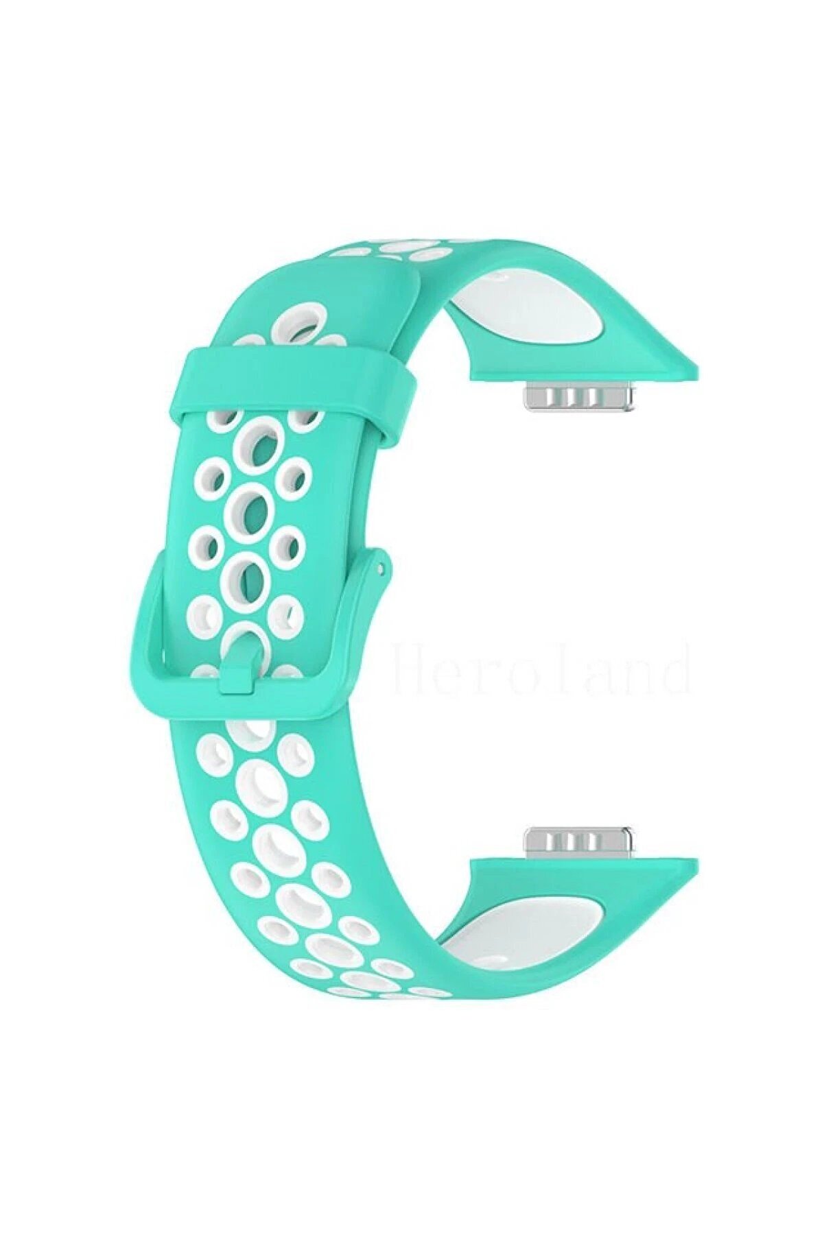 Huawei̇ Watch Fi̇t 2 Spor Deli̇kli̇ Kordon - Turkuaz-Beyaz - Dropx5690-6350