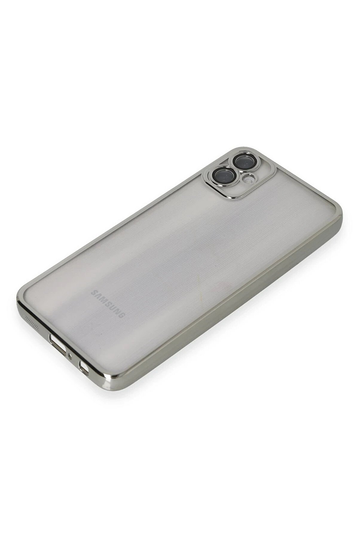 Samsung Galaxy A05 Kılıf Lensli̇ Si̇li̇kon - Gümüş - Dropx9758-3283