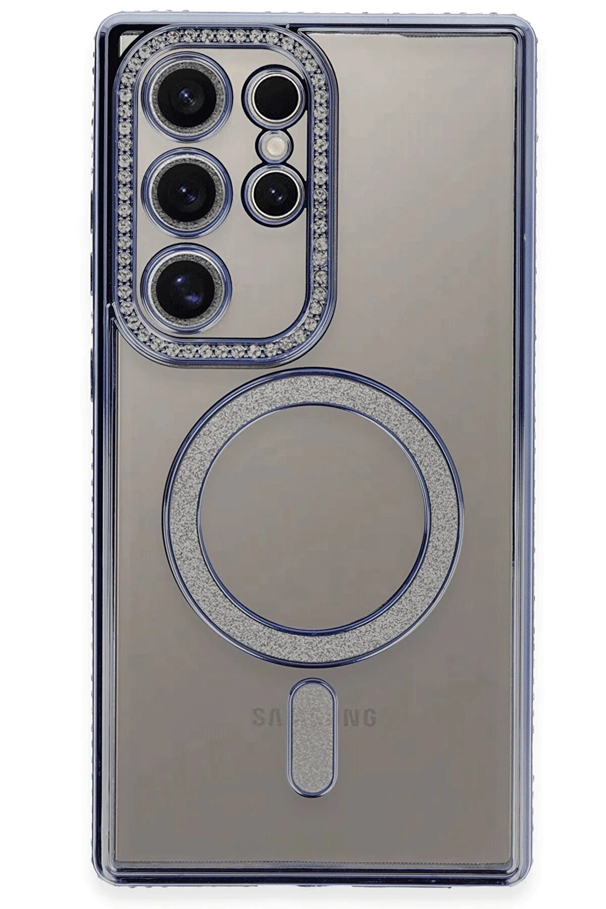 Newface Samsung Galaxy S24 Ultra Kılıf Joke Si̇mli̇ Magneti̇csafe Kılıf - Mavi̇