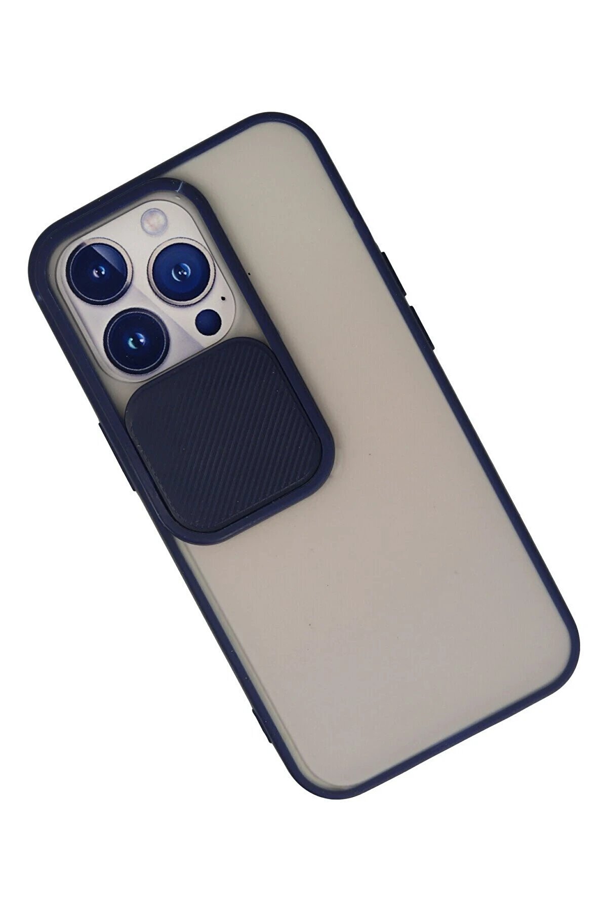 İphone 13 Pro Kılıf Palm Buzlu Kamera S&uuml;rg&uuml;l&uuml; Si̇li̇kon - Laci̇vert - Dropx8896-3859