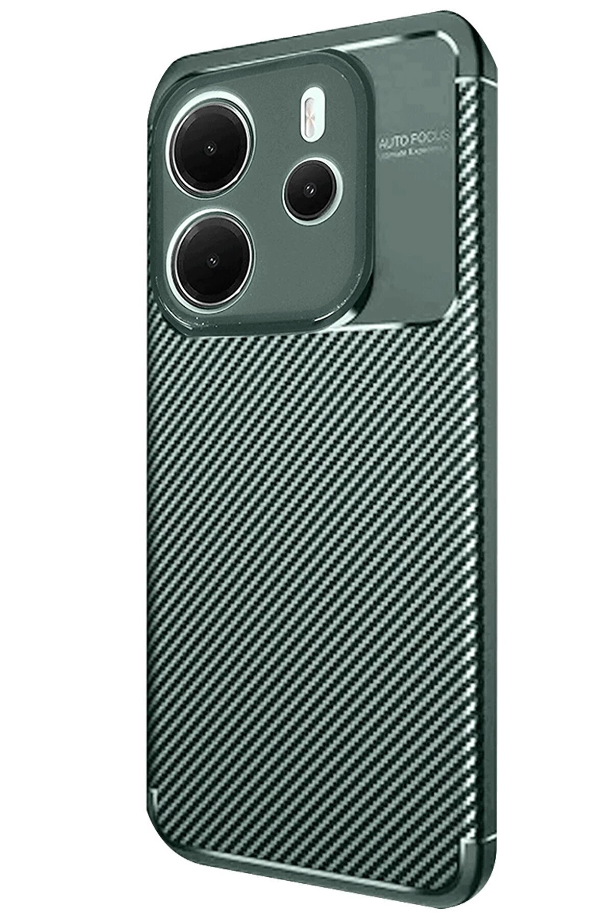 Xi̇aomi̇ Redmi̇ Note 14 4G Kılıf Auto Focus Karbon Kapak - Koyu Yeşi̇l - Dropx6466-7623