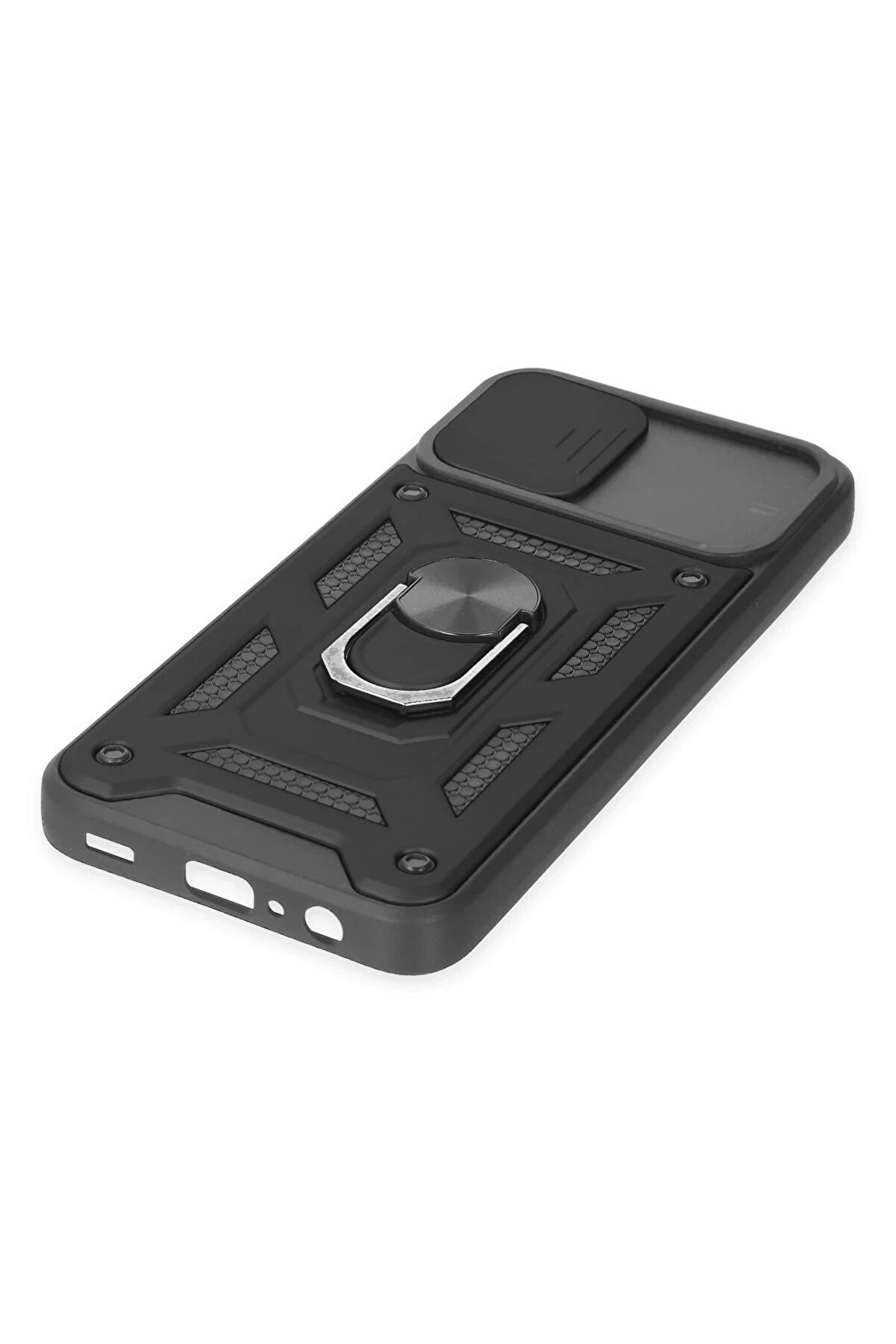 Samsung Galaxy A03 Kılıf Pars Lens Yüzüklü Si̇li̇kon - Si̇yah - Dropx4097-1294