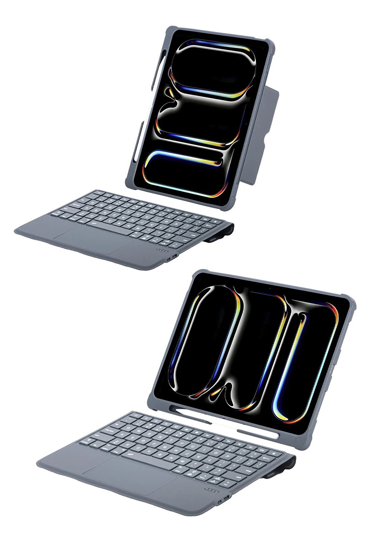 T5504D İpad Pro 11 (2024) Kılıf Palermo Ledli̇ Klavyeli̇ Standlı Tablet Kılıf - Dropx8516-3797