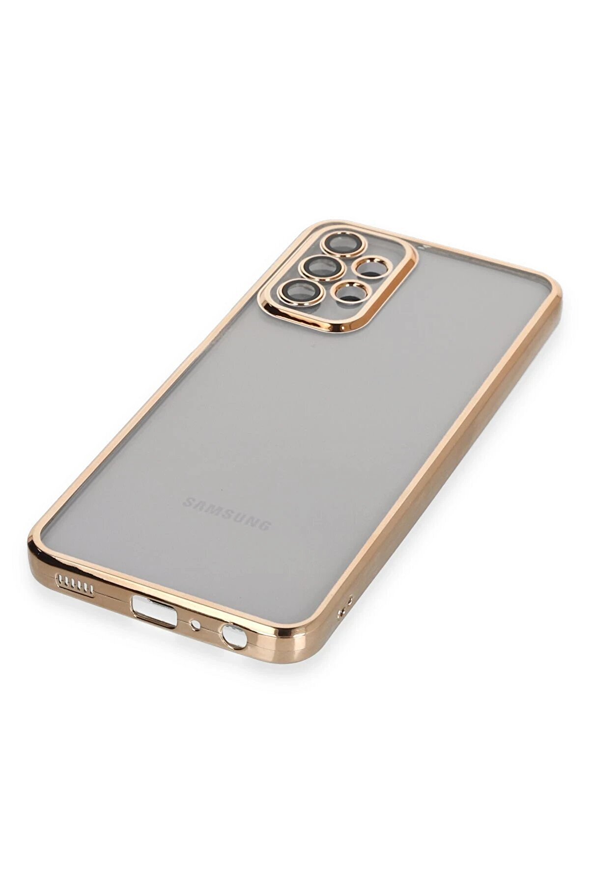 Samsung Galaxy A23 4G Kılıf Lensli̇ Si̇li̇kon - Gold - Dropx1362-4118