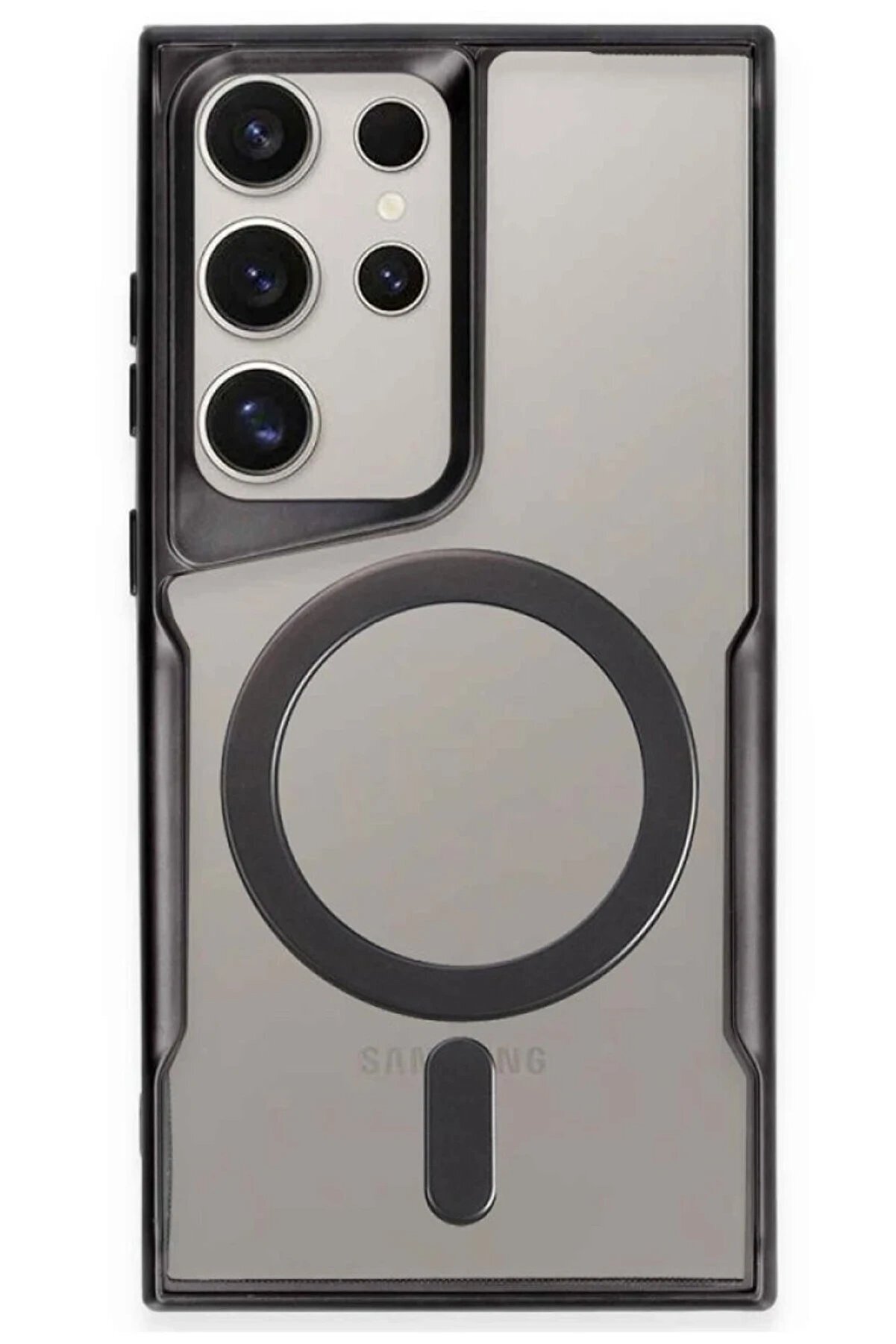 CepteToptan Samsung Galaxy S23 Ultra Kılıf Boyi Magsafe Silikon Kapak - Siyah - DROPX3715-9389