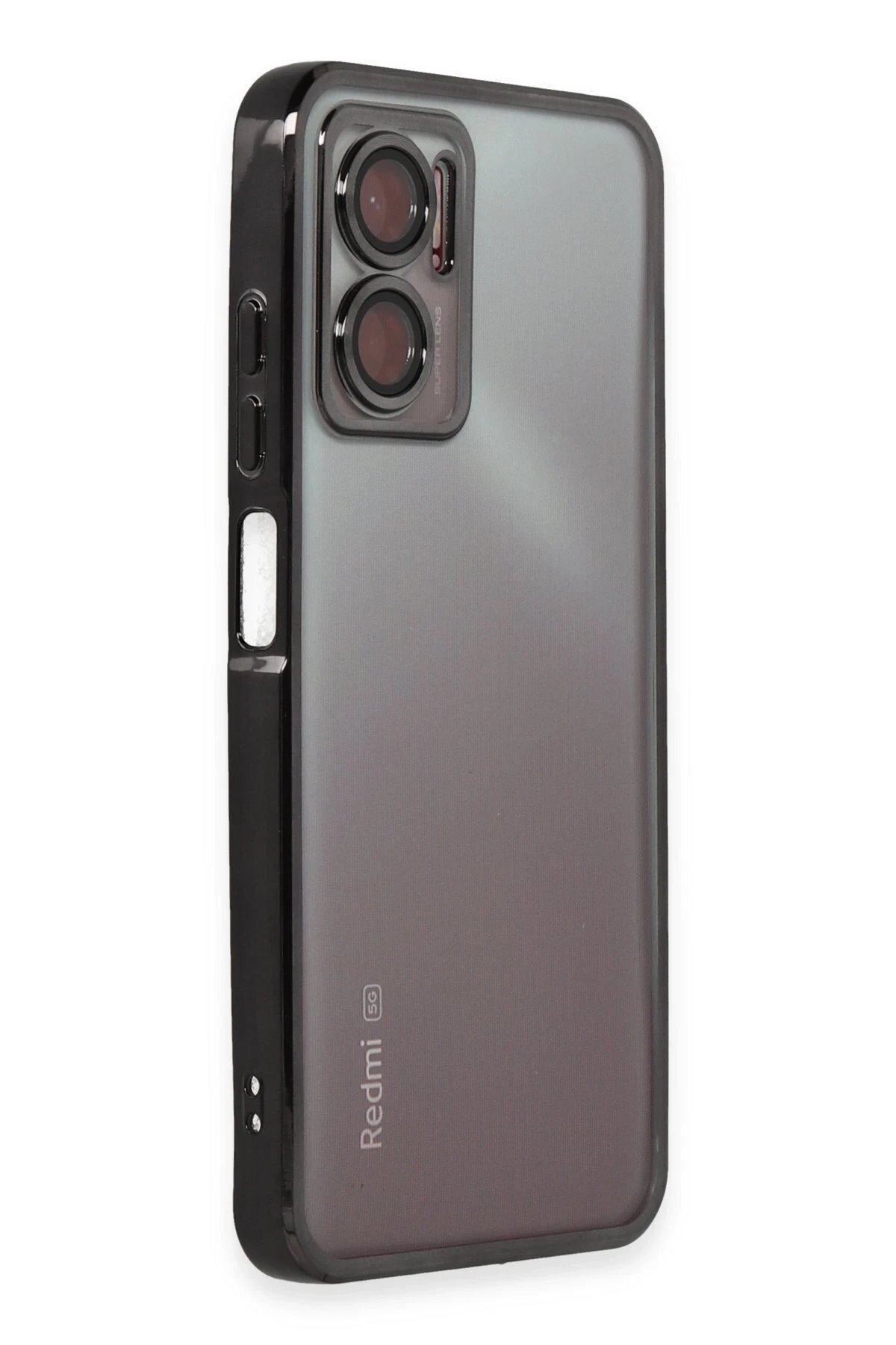 Xi̇aomi̇ Redmi̇ 10 5G Kılıf Lensli̇ Si̇li̇kon - Si̇yah - Dropx9415-5557