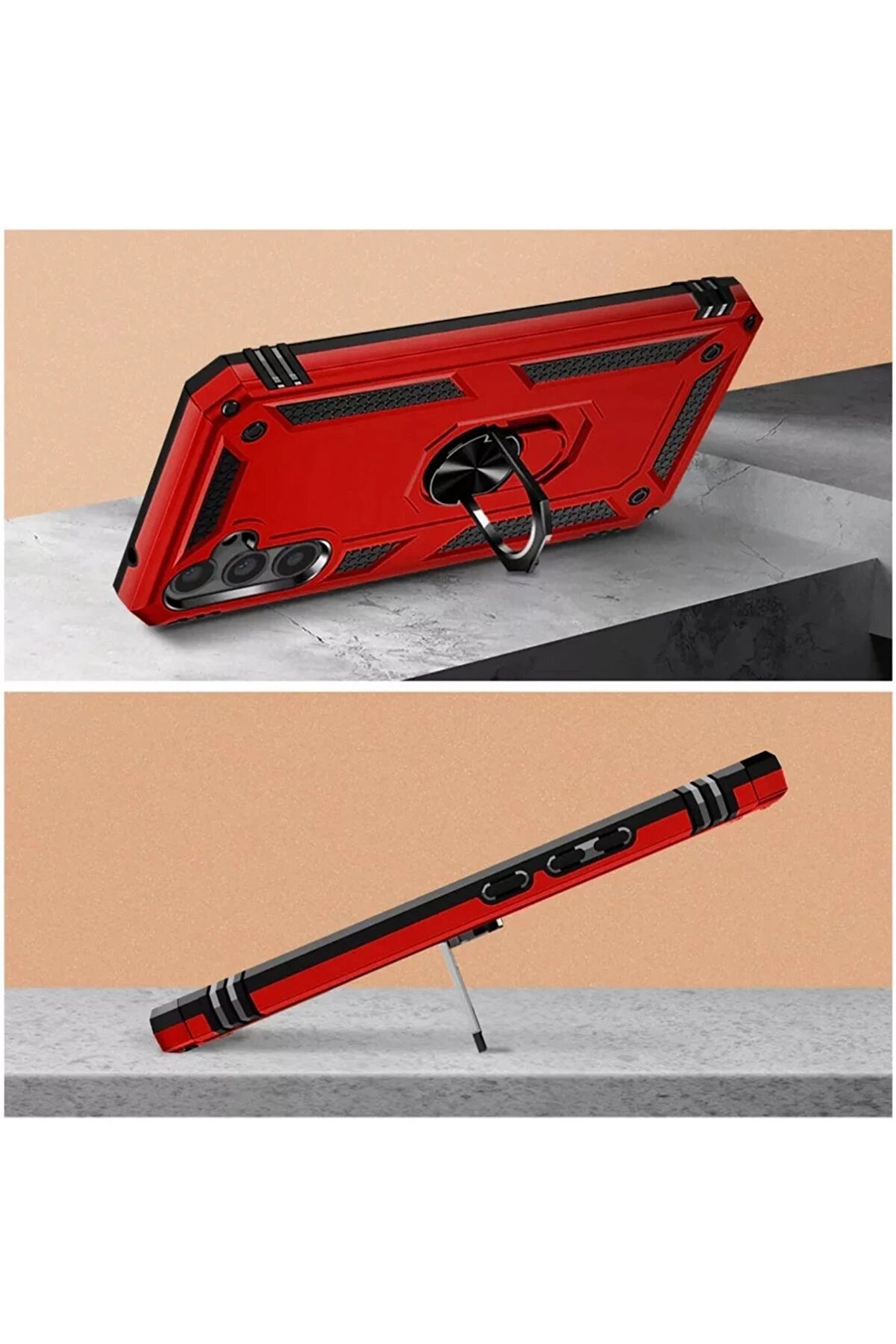 Samsung Galaxy A54 5G Kılıf Sofya Yüzüklü Si̇li̇kon Kapak - Rose - Dropx3578-5242