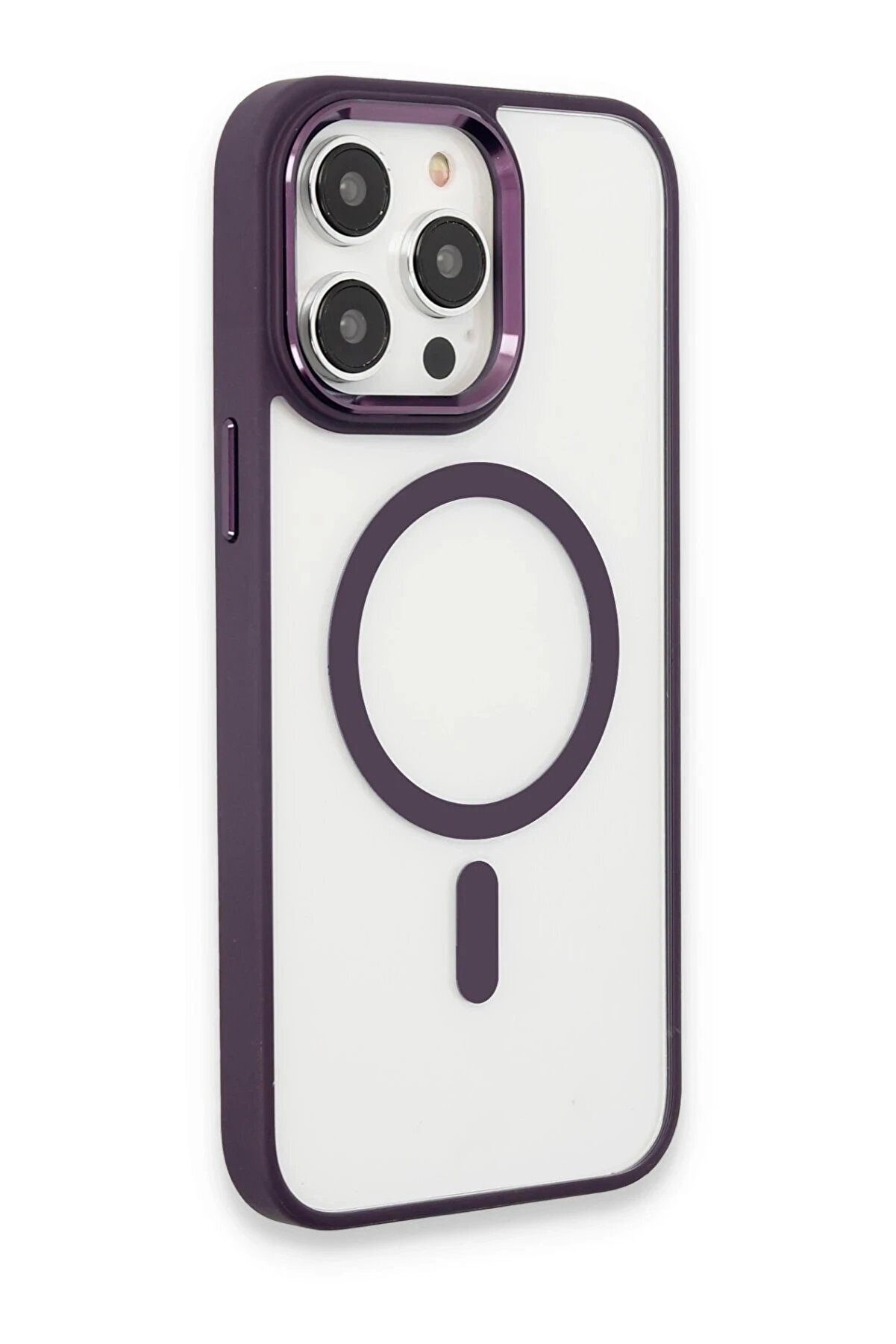 CepteToptan iPhone 15 Pro Max Kılıf Room Magneticsafe Silikon - Derin Mor - DROPX7509-8331