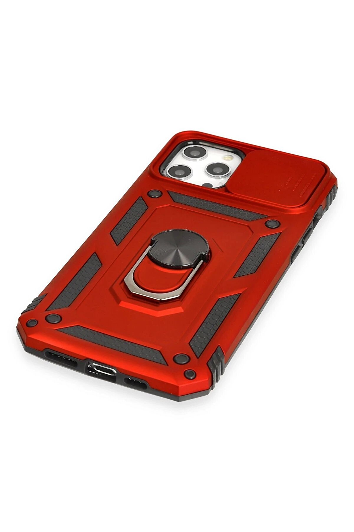 İphone 12 Pro Max Kılıf Pars Lens Y&uuml;z&uuml;kl&uuml; Si̇li̇kon - Kırmızı - Dropx5929-6351