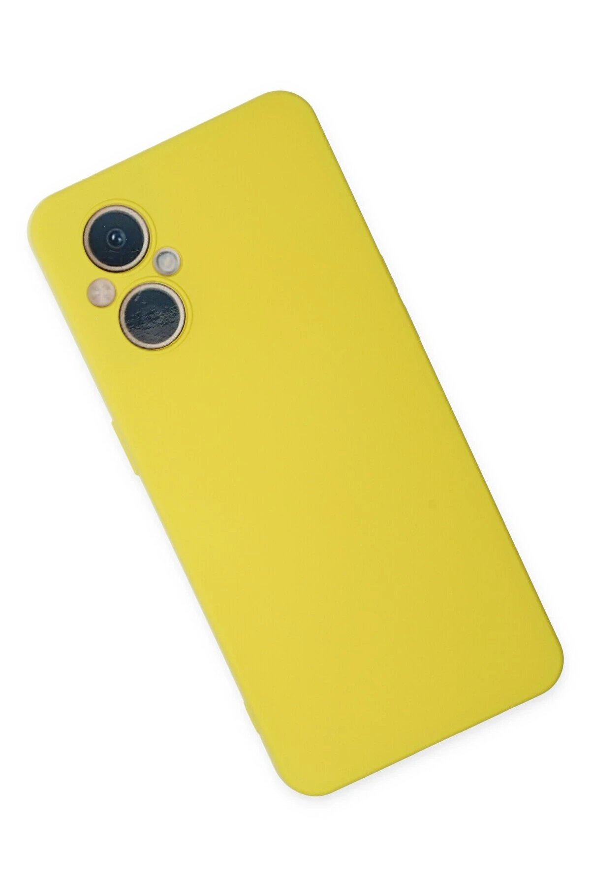 Oppo Reno 7 Li̇te Kılıf Nano İçi̇ Kadi̇fe Si̇li̇kon - Sarı - Dropx2889-8492
