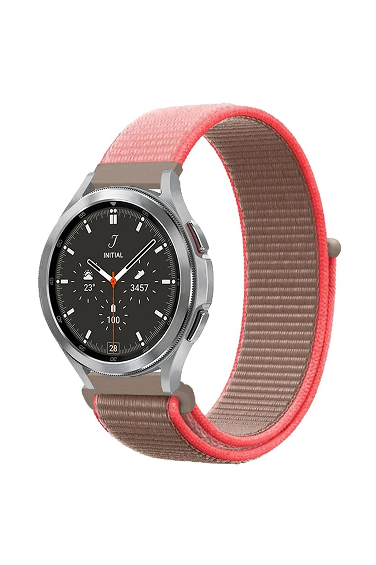 CepteToptan Watch 22mm Hasırlı Cırtcırtlı Kordon - Pembe - DROPX2043-9781